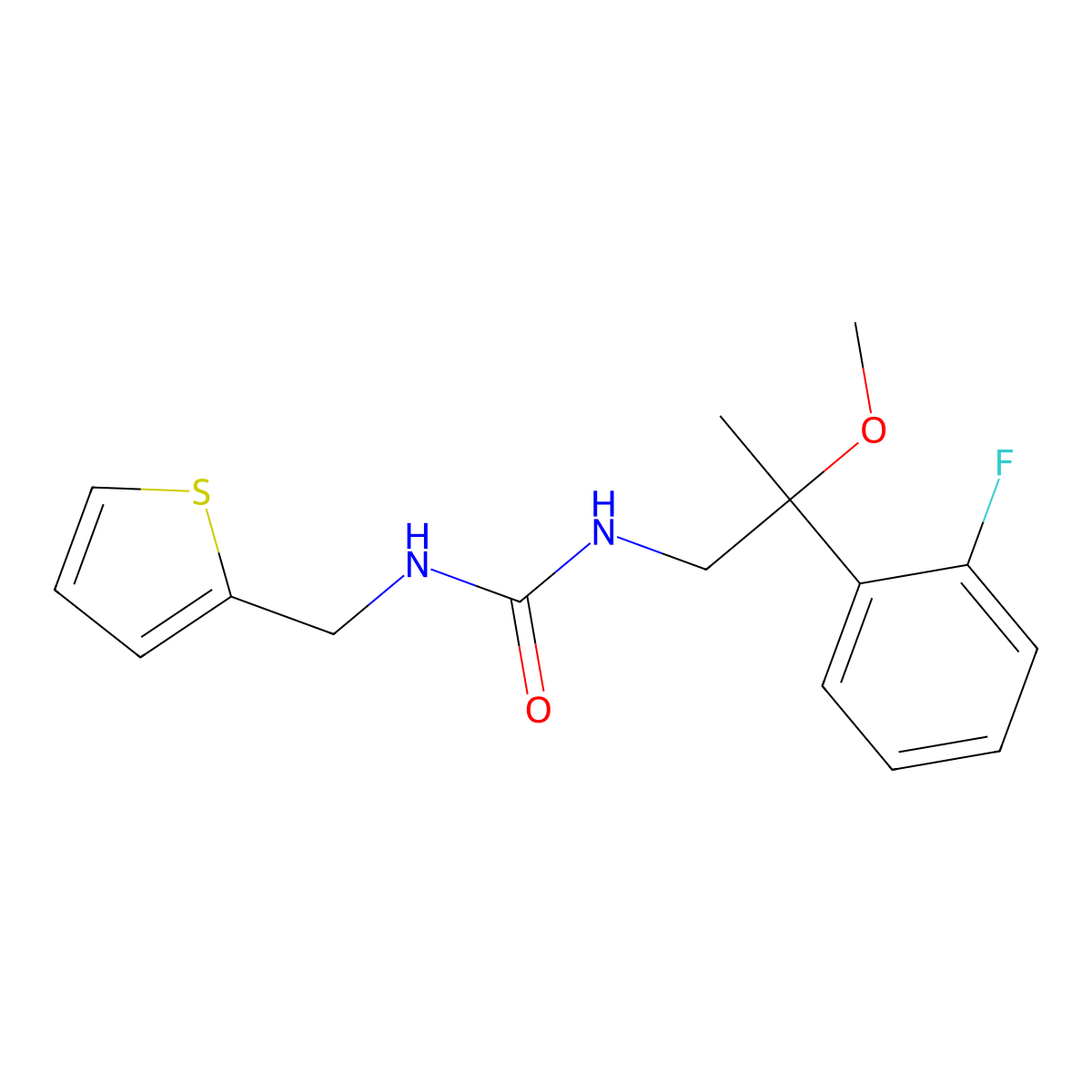 1-(2-(2-Fluorophenyl)-2-methoxypropyl)-3-(thiophen-2-ylmethyl)urea molecular structure, CAS 1797339-63-9