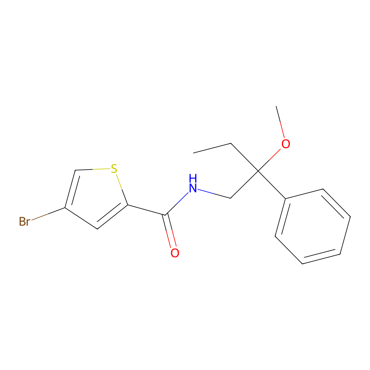 4-bromo-N-(2-methoxy-2-phenylbutyl)thiophene-2-carboxamide molecular structure, CAS 1797339-67-3