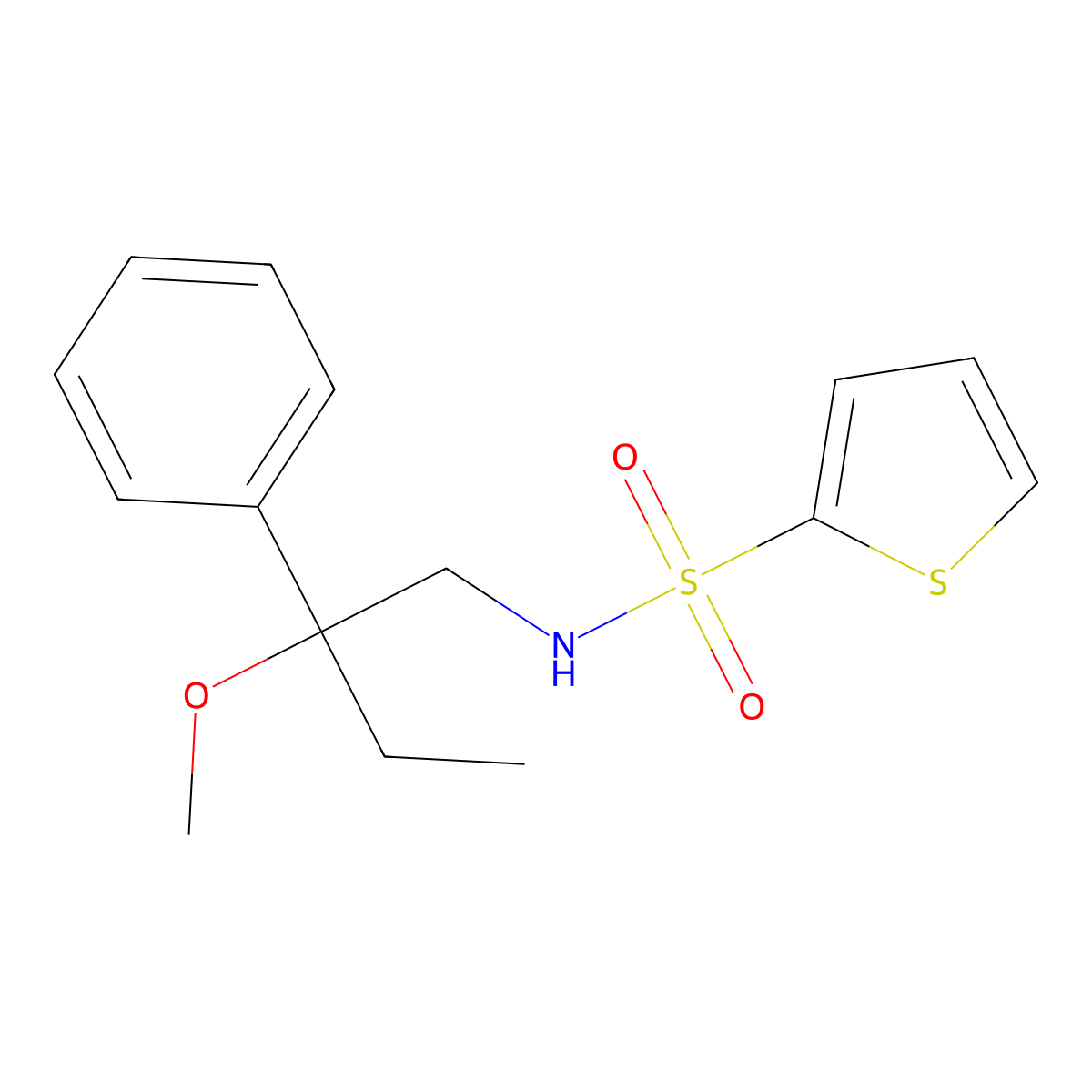 N-(2-methoxy-2-phenylbutyl)thiophene-2-sulfonamide molecular structure, CAS 1797339-79-7