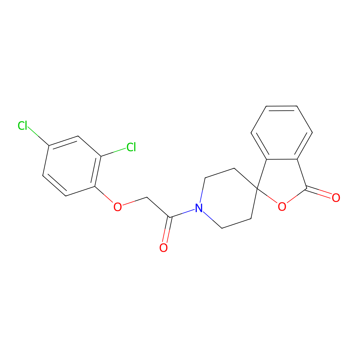 1'-(2-(2,4-dichlorophenoxy)acetyl)-3H-spiro[isobenzofuran-1,4'-piperidin]-3-one molecular structure, CAS 1797341-04-8