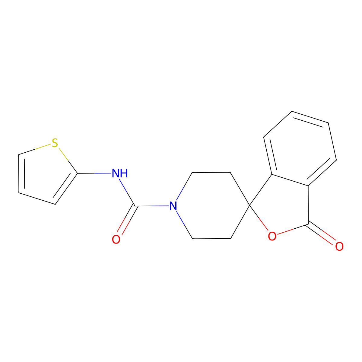 3-oxo-N-(thiophen-2-yl)-3H-spiro[isobenzofuran-1,4'-piperidine]-1'-carboxamide molecular structure, CAS 1797341-10-6