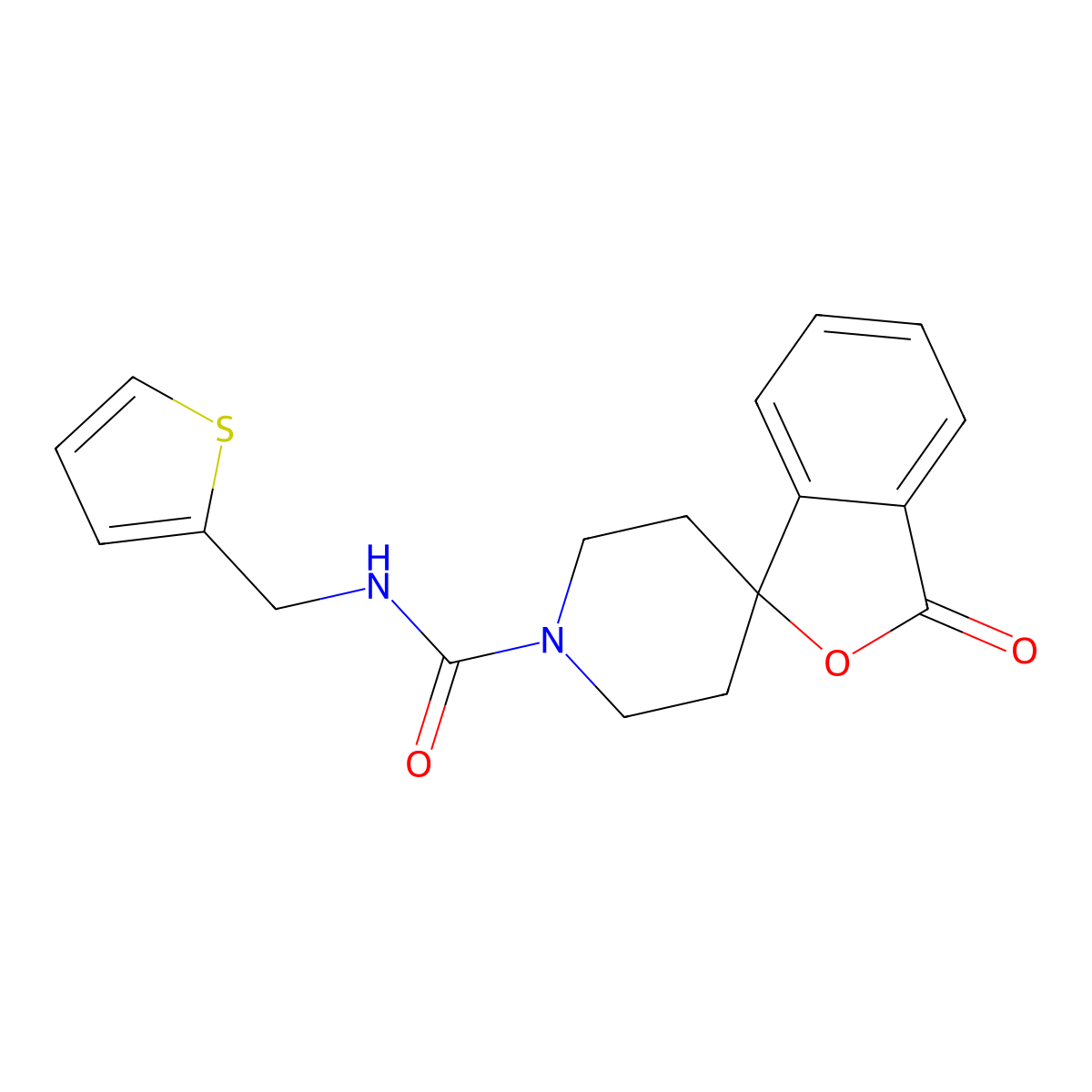 3-oxo-N-[(thiophen-2-yl)methyl]-3H-spiro[2-benzofuran-1,4'-piperidine]-1'-carboxamide molecular structure, CAS 1797341-17-3
