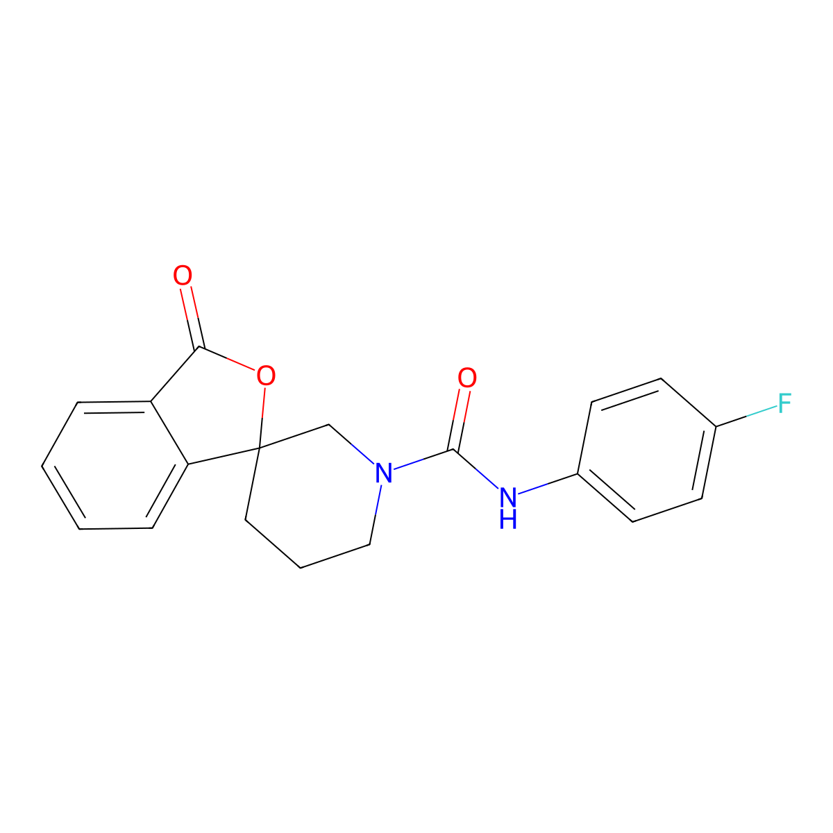 N-(4-fluorophenyl)-3-oxo-3H-spiro[isobenzofuran-1,3'-piperidine]-1'-carboxamide molecular structure, CAS 1797341-28-6