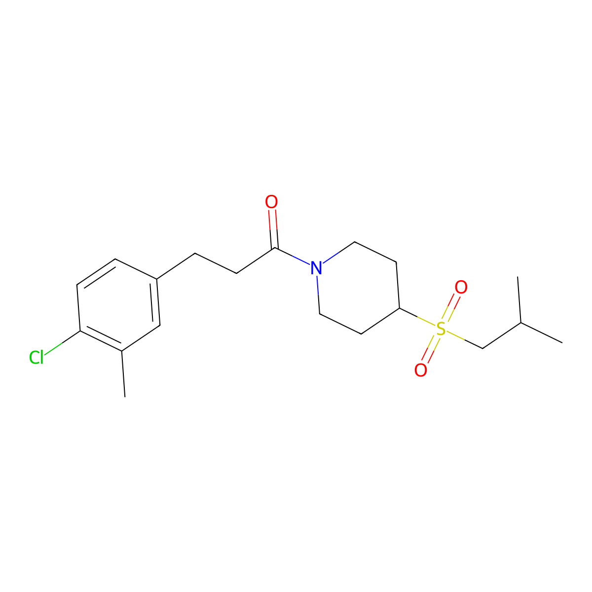 3-(4-Chloro-3-methylphenyl)-1-(4-(isobutylsulfonyl)piperidin-1-yl)propan-1-one molecular structure, CAS 1797341-29-7