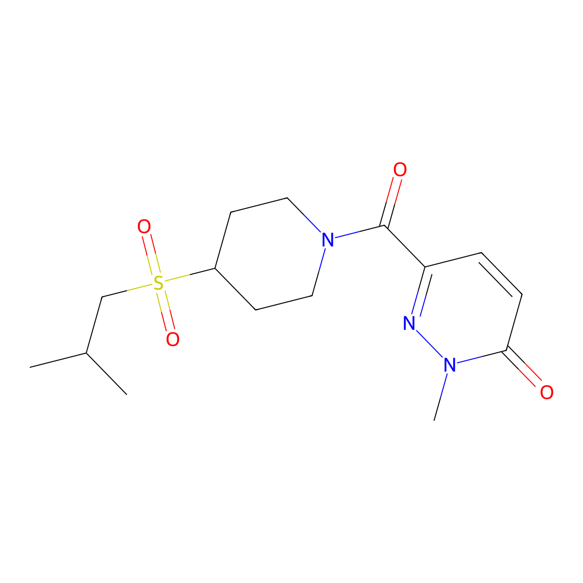6-(4-(isobutylsulfonyl)piperidine-1-carbonyl)-2-methylpyridazin-3(2H)-one molecular structure, CAS 1797341-50-4
