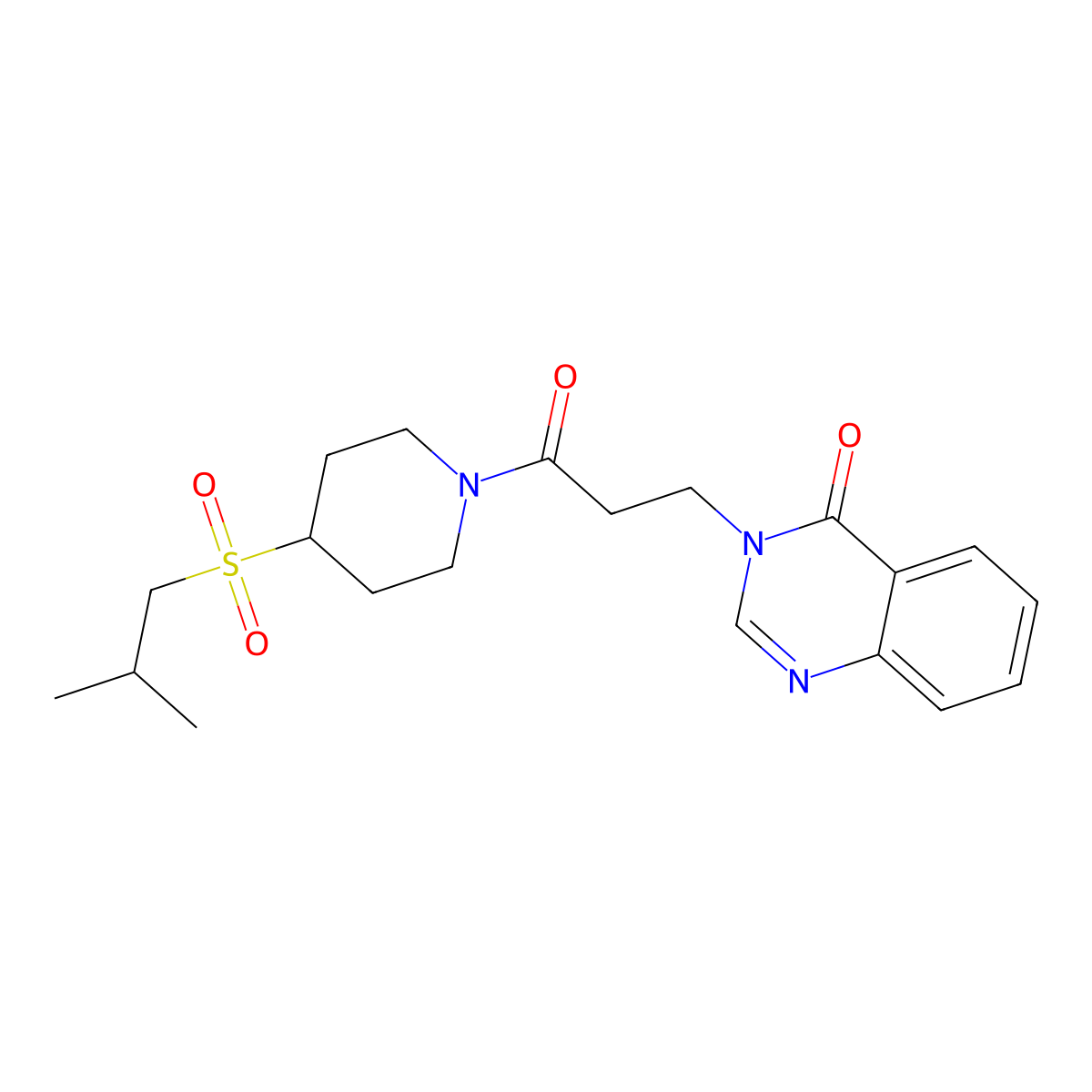 3-(3-(4-(isobutylsulfonyl)piperidin-1-yl)-3-oxopropyl)quinazolin-4(3H)-one molecular structure, CAS 1797341-59-3