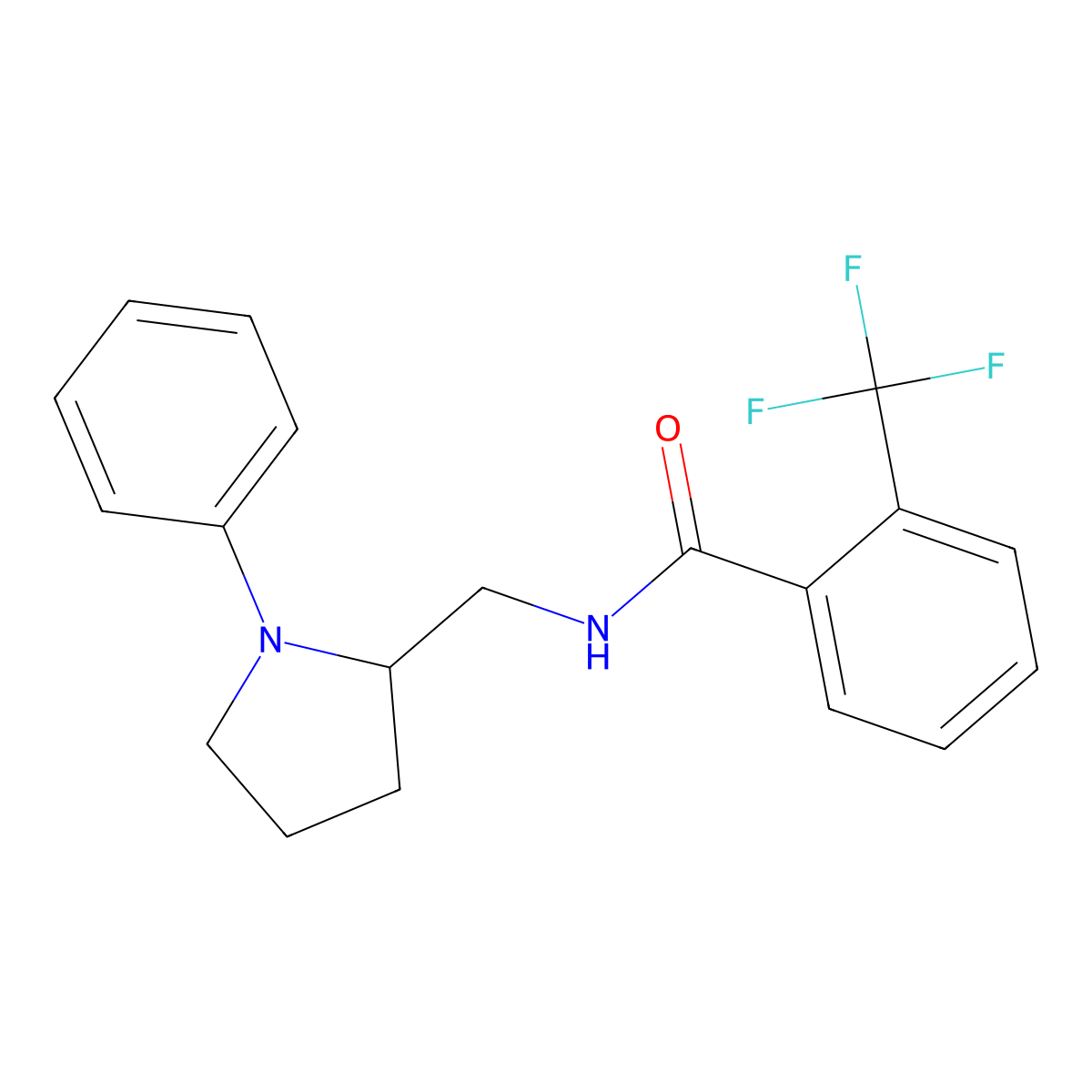 N-[(1-Phenylpyrrolidin-2-yl)methyl]-2-(trifluoromethyl)benzamide molecular structure, CAS 1797341-92-4