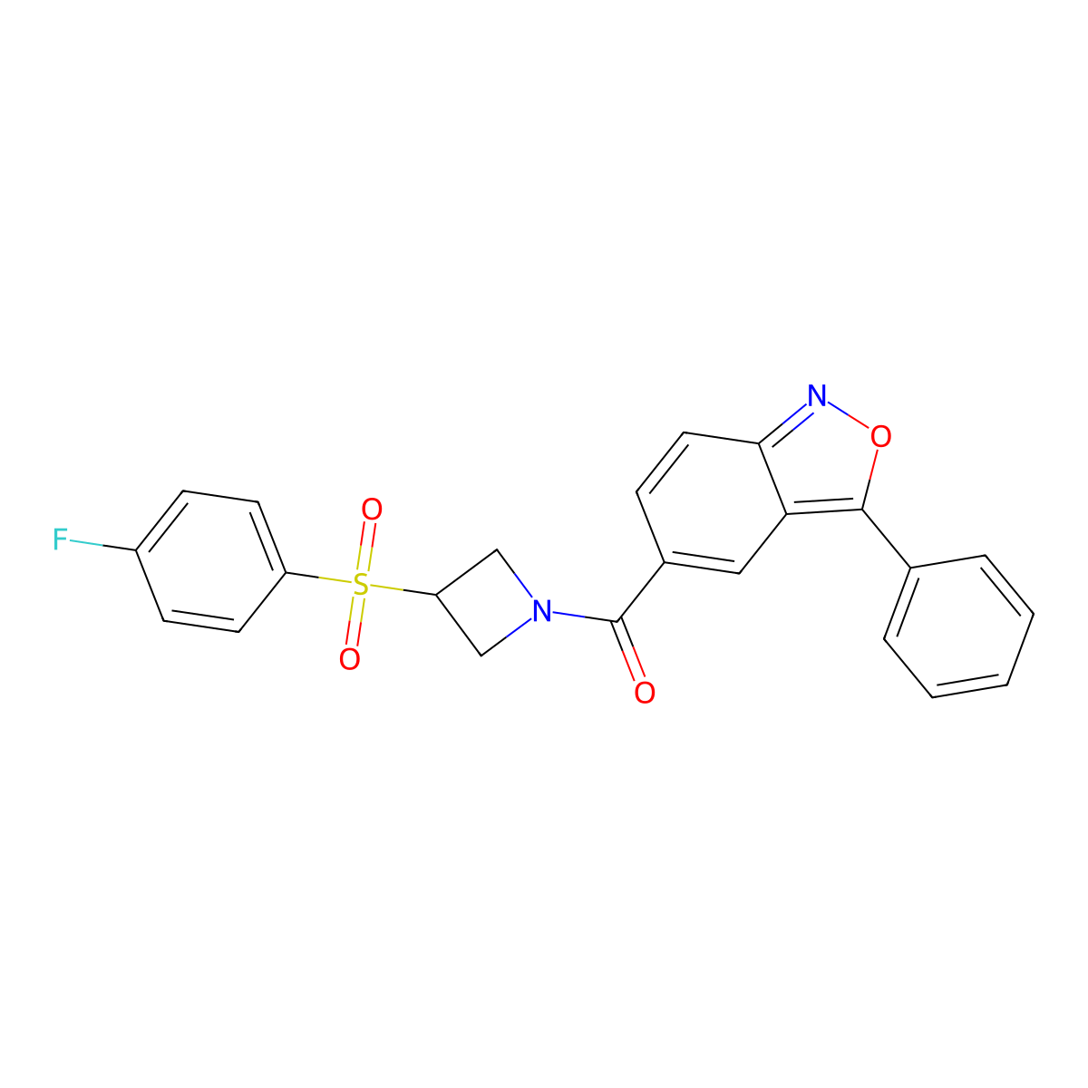 (3-((4-Fluorophenyl)sulfonyl)azetidin-1-yl)(3-phenylbenzo[c]isoxazol-5-yl)methanone molecular structure, CAS 1797342-16-5