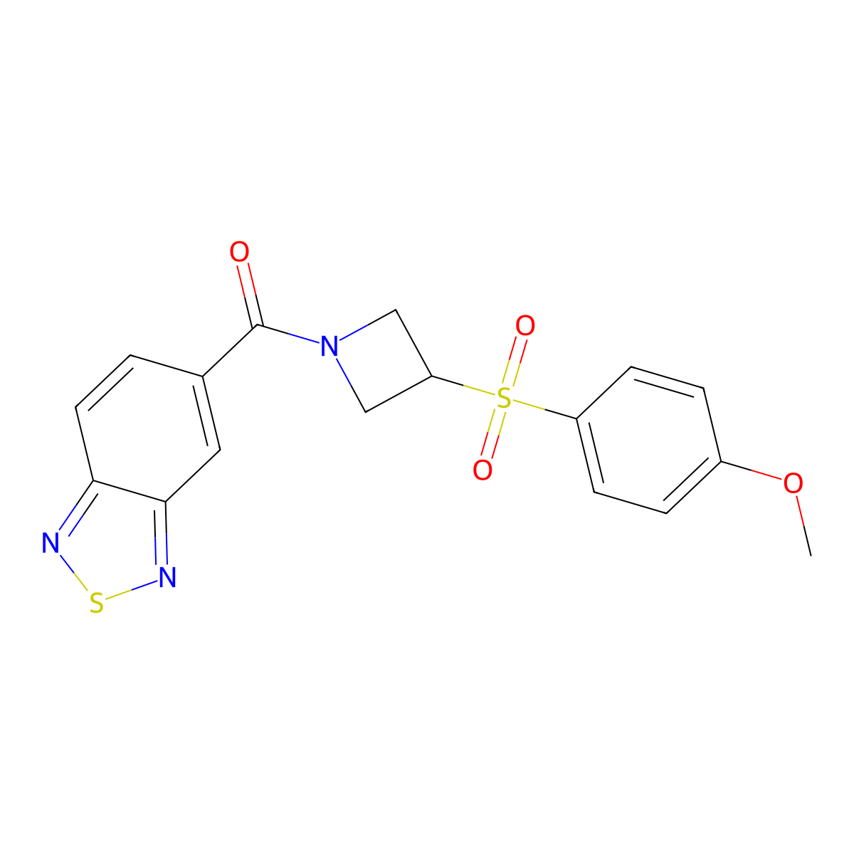 Benzo[c][1,2,5]thiadiazol-5-yl(3-((4-methoxyphenyl)sulfonyl)azetidin-1-yl)methanone molecular structure, CAS 1797342-47-2