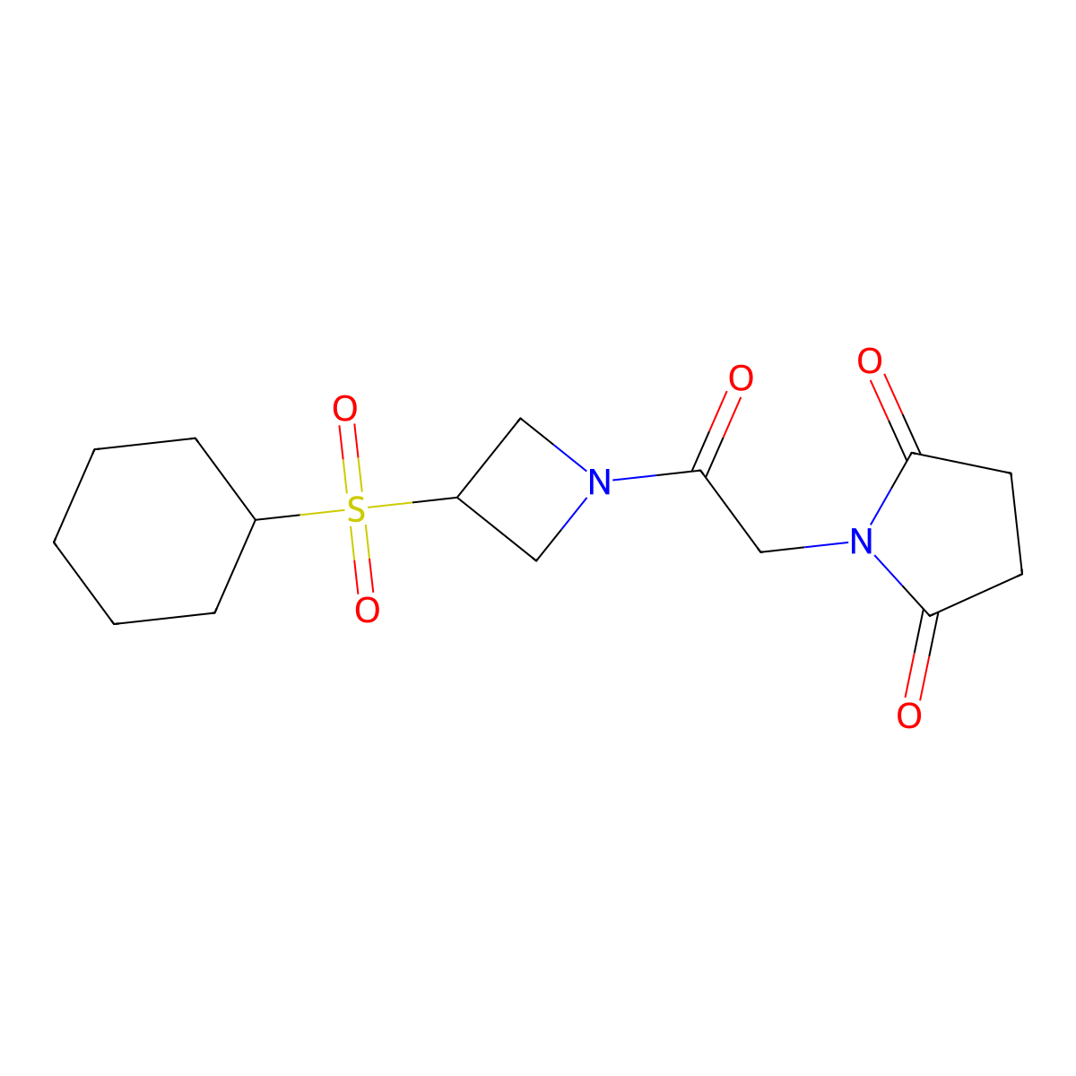 1-(2-(3-(Cyclohexylsulfonyl)azetidin-1-yl)-2-oxoethyl)pyrrolidine-2,5-dione molecular structure, CAS 1797342-73-4