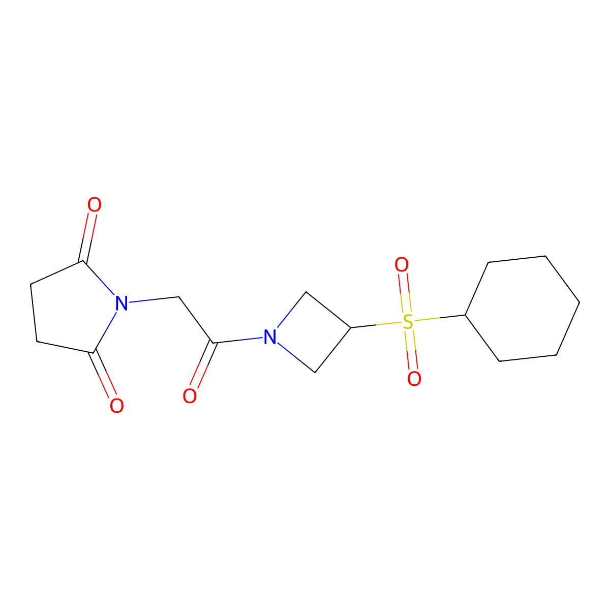 1-(2-(3-(Cyclohexylsulfonyl)azetidin-1-yl)-2-oxoethyl)pyrrolidine-2,5-dione molecular structure, CAS 1797342-73-4