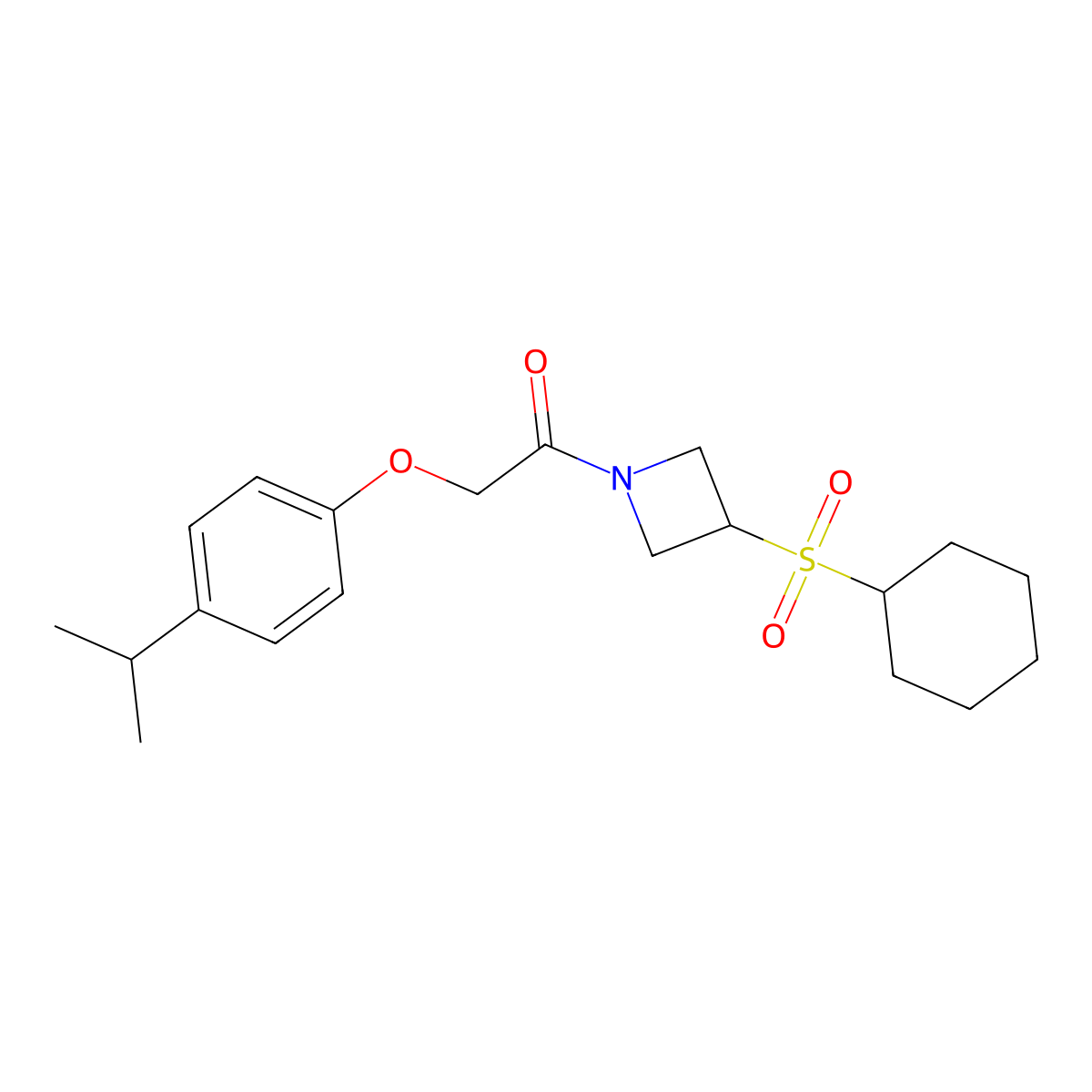 1-(3-(Cyclohexylsulfonyl)azetidin-1-yl)-2-(4-isopropylphenoxy)ethanone molecular structure, CAS 1797342-90-5