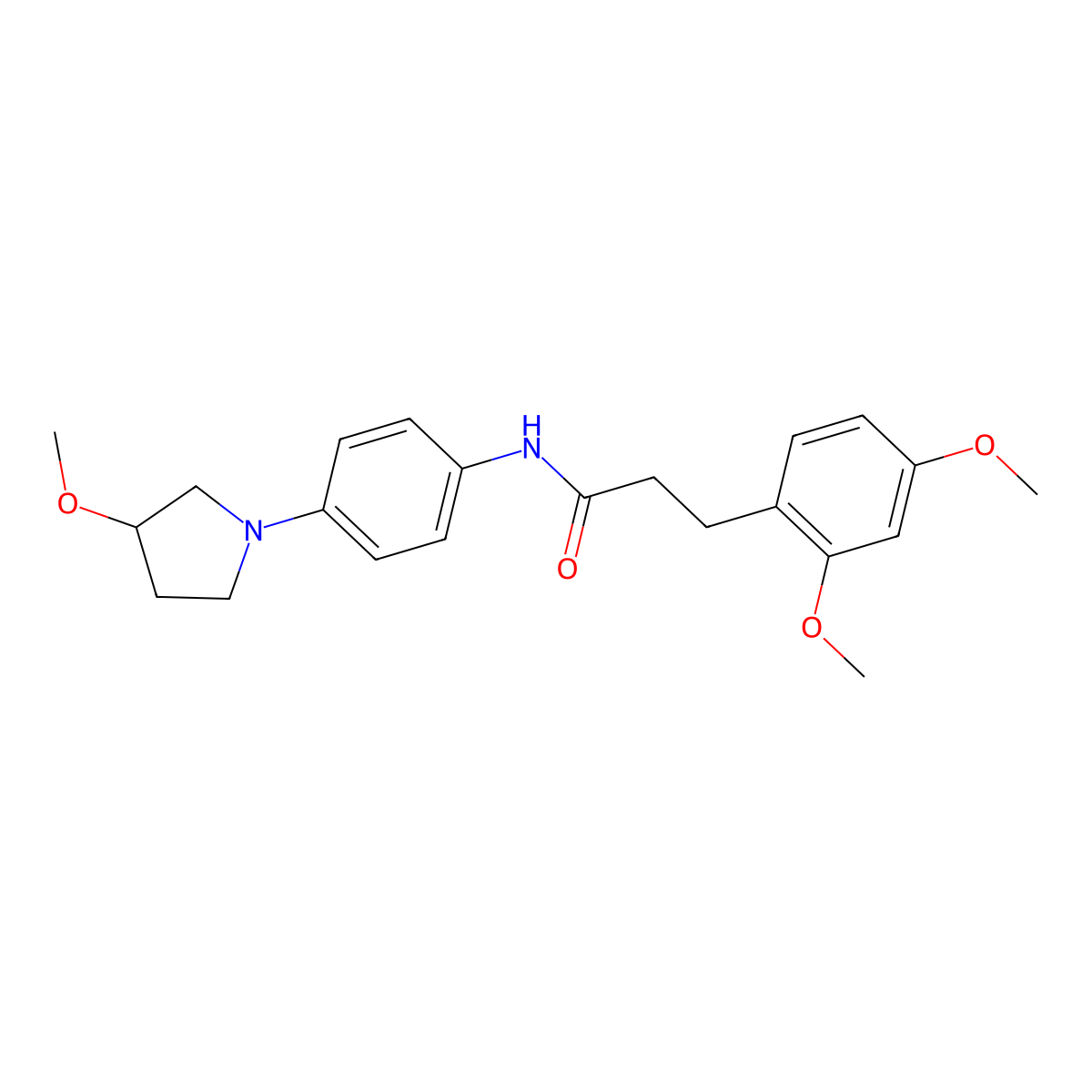 3-(2,4-Dimethoxyphenyl)-N-[4-(3-methoxypyrrolidin-1-YL)phenyl]propanamide molecular structure, CAS 1797344-61-6