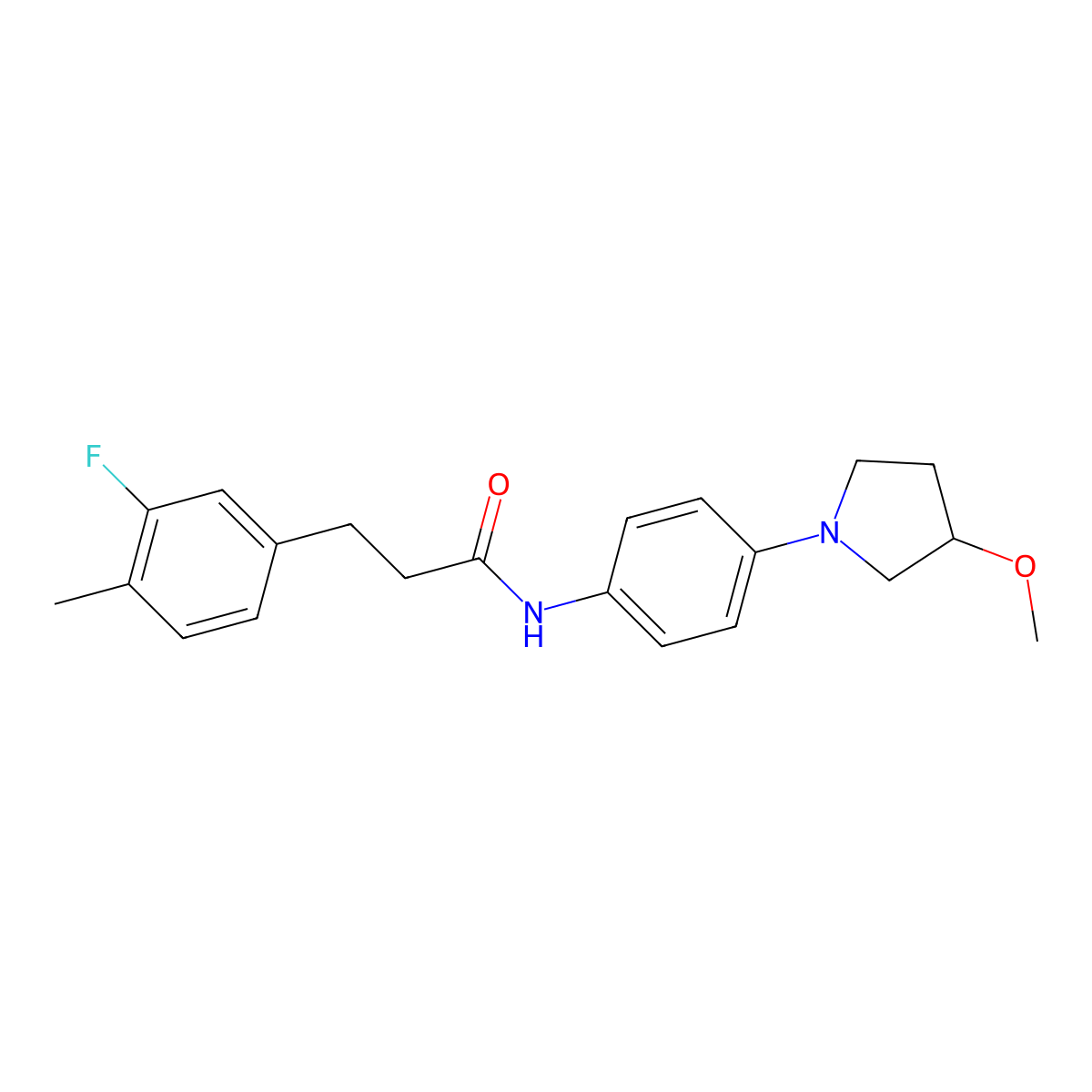 3-(3-Fluoro-4-methylphenyl)-N-[4-(3-methoxypyrrolidin-1-YL)phenyl]propanamide molecular structure, CAS 1797344-64-9