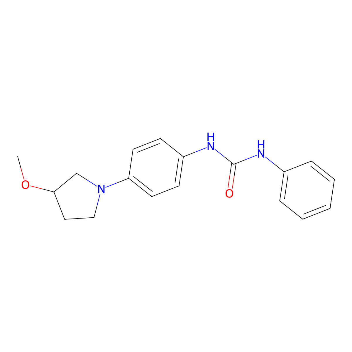 1-(4-(3-Methoxypyrrolidin-1-yl)phenyl)-3-phenylurea molecular structure, CAS 1797344-71-8
