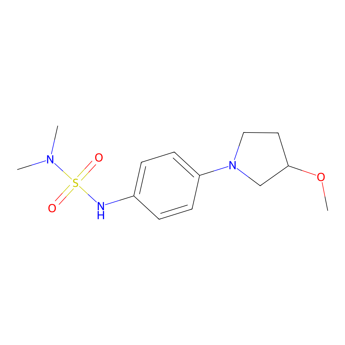{[4-(3-Methoxypyrrolidin-1-YL)phenyl]sulfamoyl}dimethylamine molecular structure, CAS 1797344-93-4