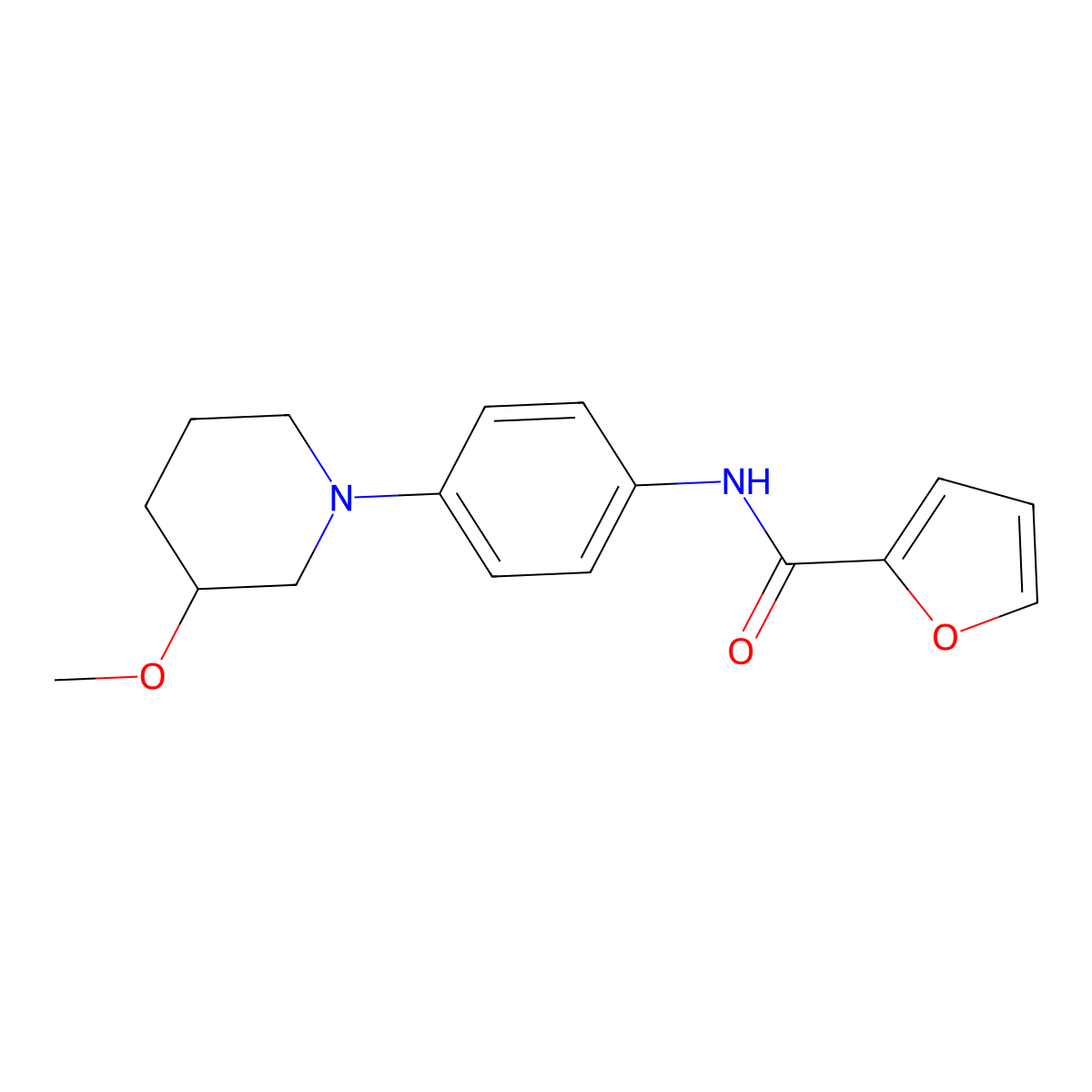 N-(4-(3-methoxypiperidin-1-yl)phenyl)furan-2-carboxamide molecular structure, CAS 1797345-27-7