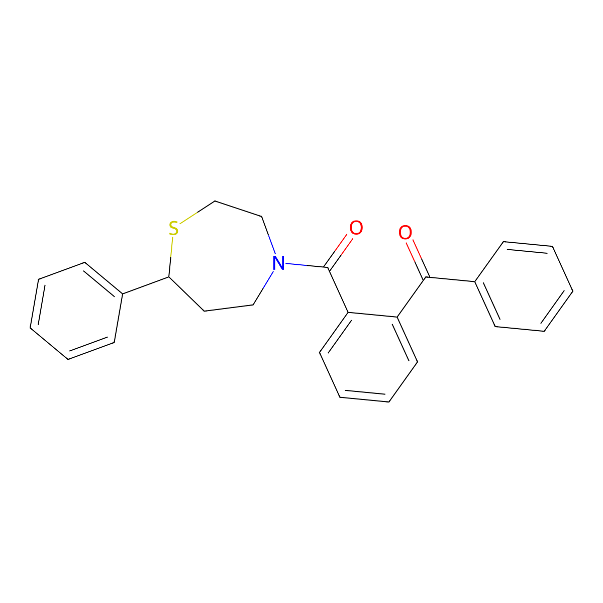 (2-Benzoylphenyl)(7-phenyl-1,4-thiazepan-4-yl)methanone molecular structure, CAS 1797347-27-3