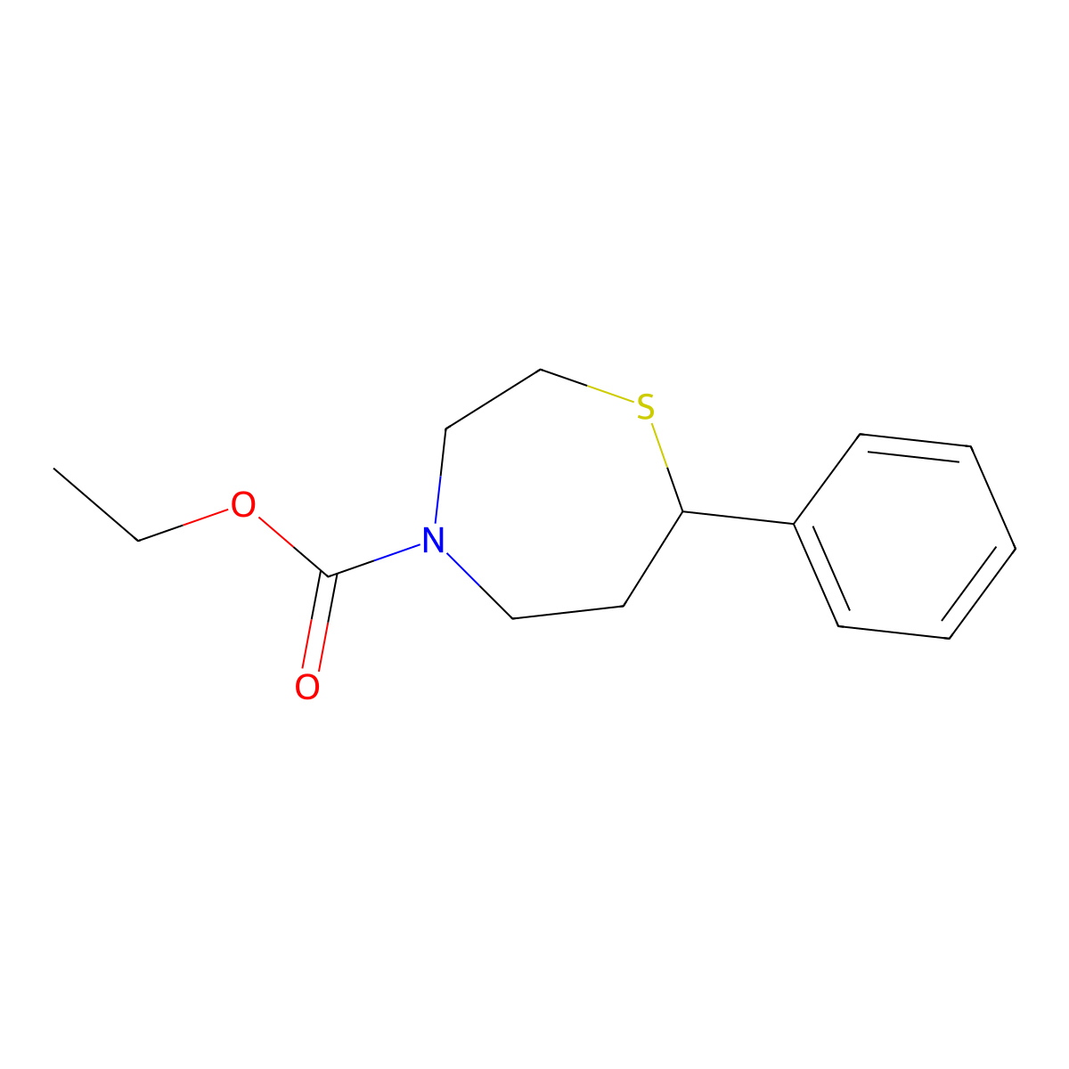Ethyl 7-phenyl-1,4-thiazepane-4-carboxylate molecular structure, CAS 1797347-66-0