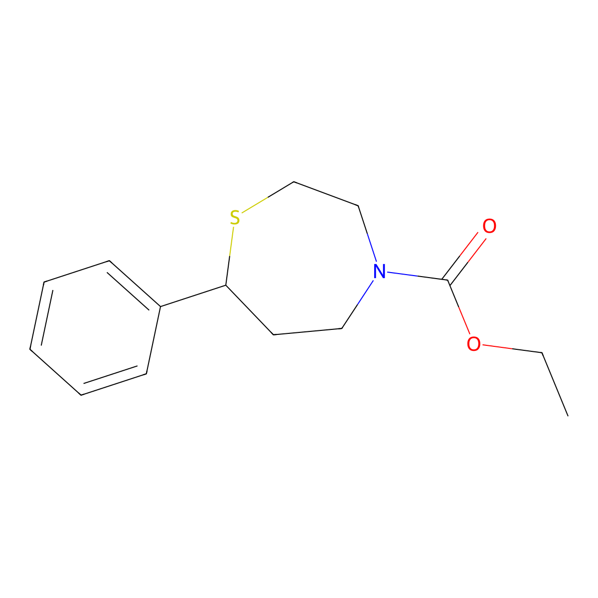 Ethyl 7-phenyl-1,4-thiazepane-4-carboxylate molecular structure, CAS 1797347-66-0