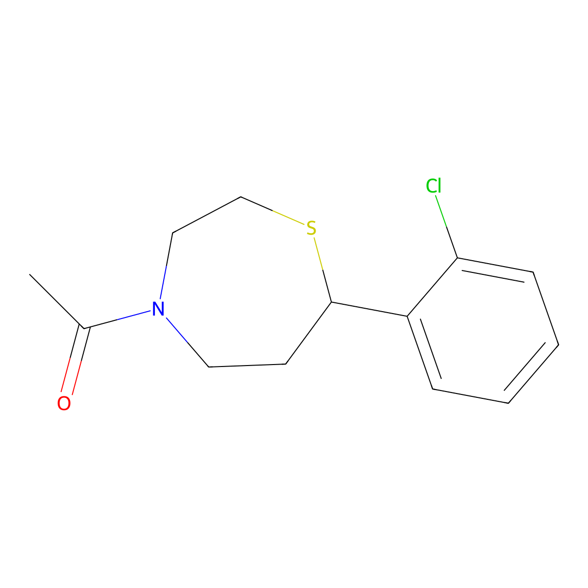 1-(7-(2-Chlorophenyl)-1,4-thiazepan-4-yl)ethanone molecular structure, CAS 1797347-98-8