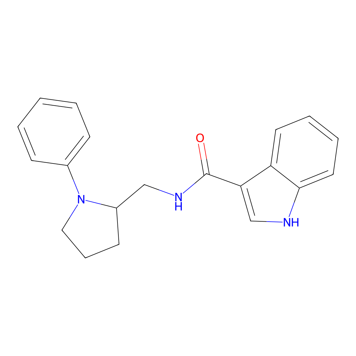 N-[(1-phenylpyrrolidin-2-yl)methyl]-1H-indole-3-carboxamide molecular structure, CAS 1797349-25-7
