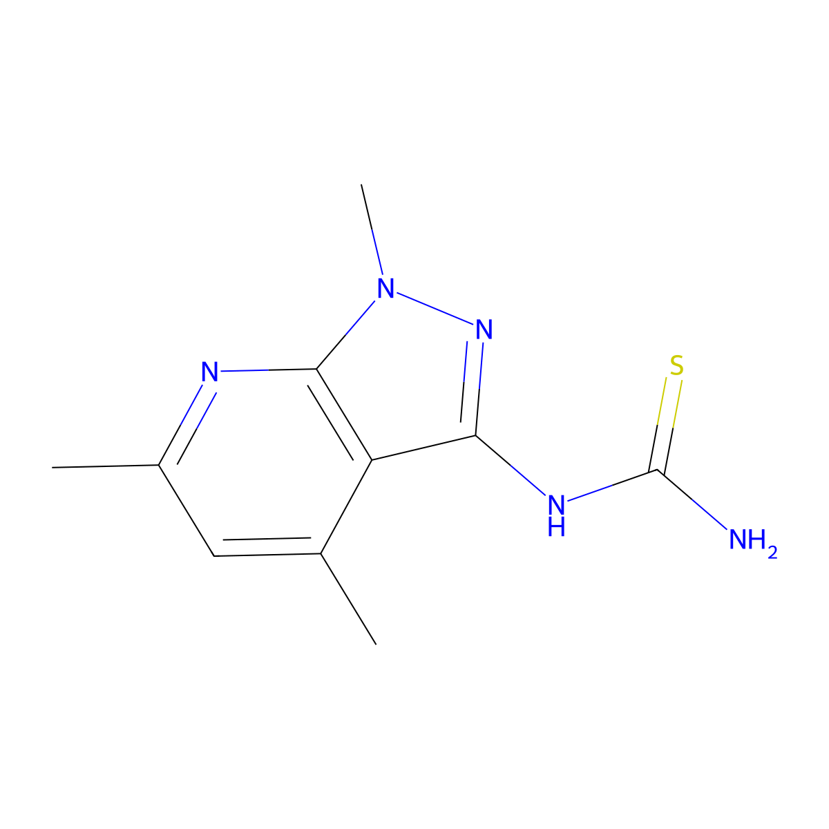 {1,4,6-trimethyl-1H-pyrazolo[3,4-b]pyridin-3-yl}thiourea molecular structure, CAS 1797349-62-2