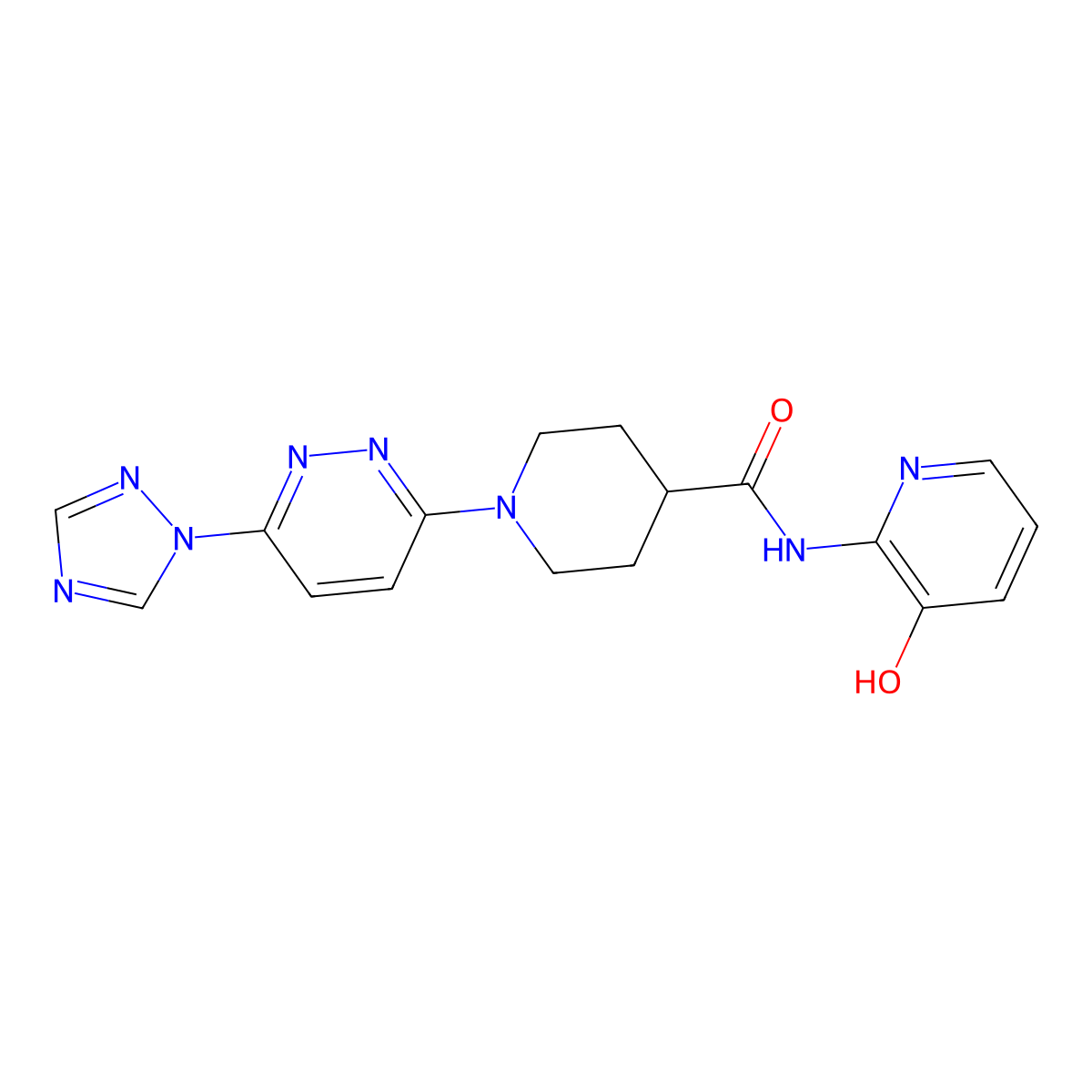 1-(6-(1H-1,2,4-triazol-1-yl)pyridazin-3-yl)-N-(3-hydroxypyridin-2-yl)piperidine-4-carboxamide molecular structure, CAS 1797349-78-0