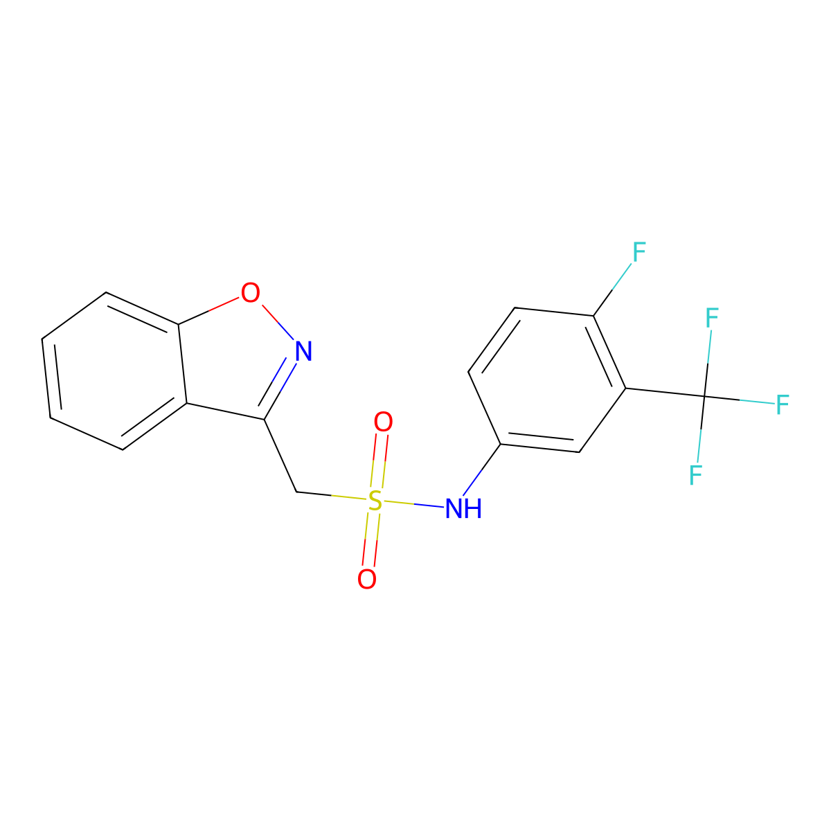 1-(benzo[d]isoxazol-3-yl)-N-(4-fluoro-3-(trifluoromethyl)phenyl)methanesulfonamide molecular structure, CAS 1797349-94-0