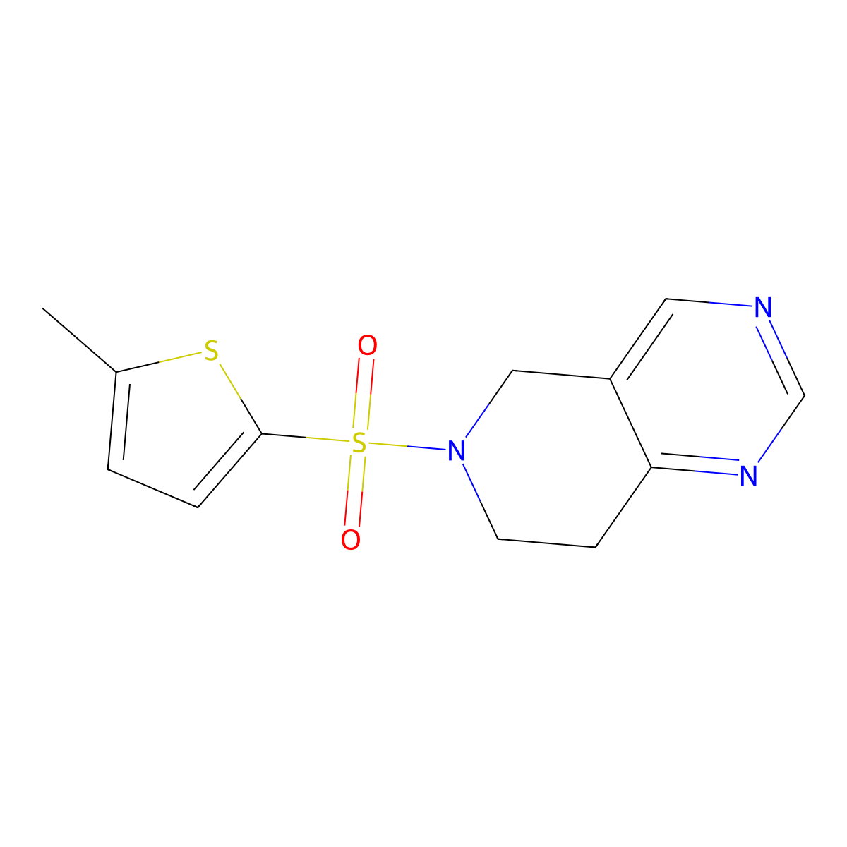 6-((5-Methylthiophen-2-yl)sulfonyl)-5,6,7,8-tetrahydropyrido[4,3-d]pyrimidine molecular structure, CAS 1797349-96-2