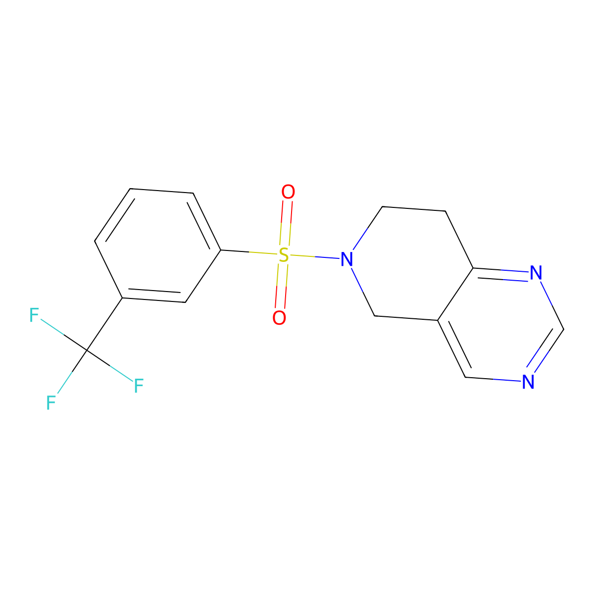 6-((3-(Trifluoromethyl)phenyl)sulfonyl)-5,6,7,8-tetrahydropyrido[4,3-d]pyrimidine molecular structure, CAS 1797350-04-9