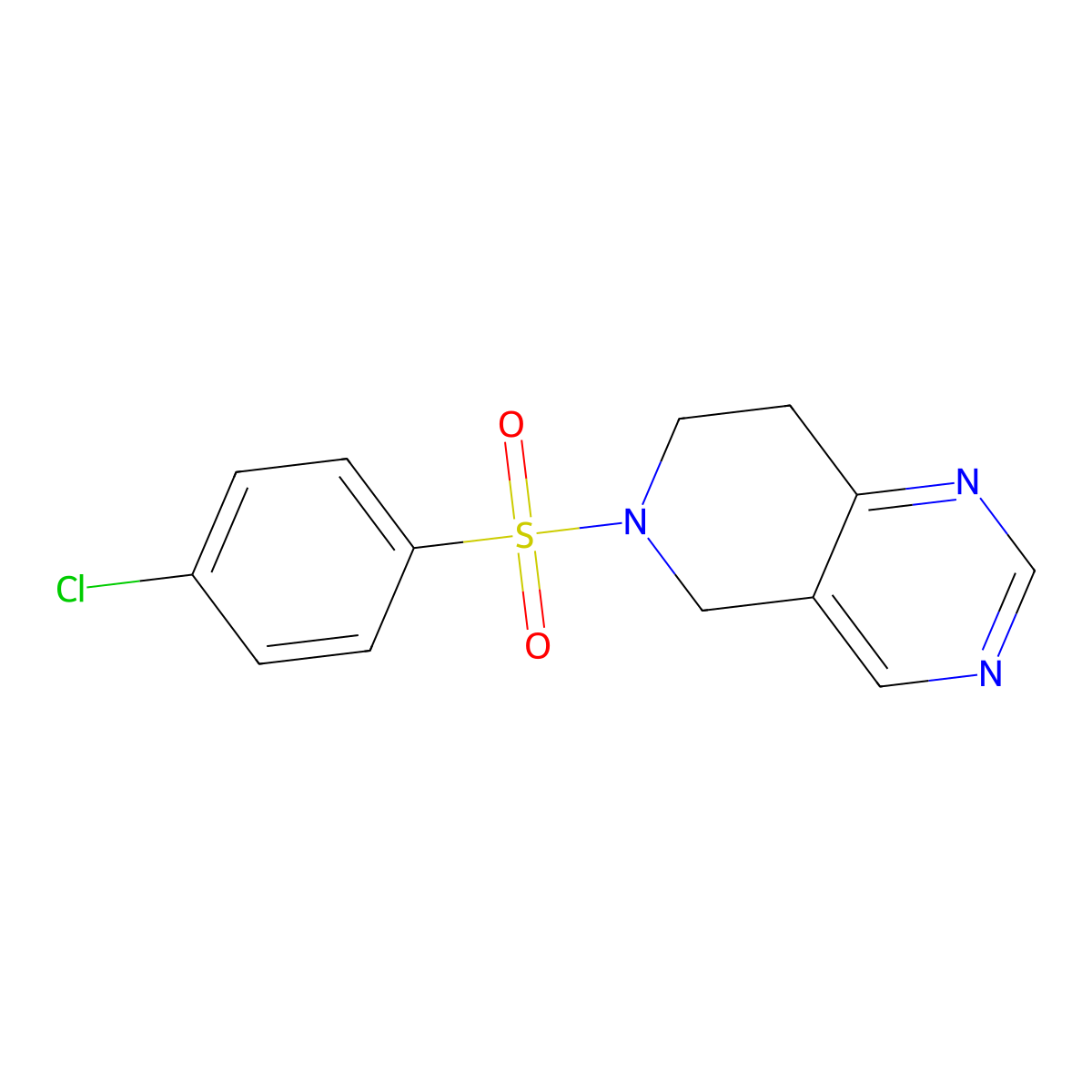 6-((4-Chlorophenyl)sulfonyl)-5,6,7,8-tetrahydropyrido[4,3-d]pyrimidine molecular structure, CAS 1797350-09-4