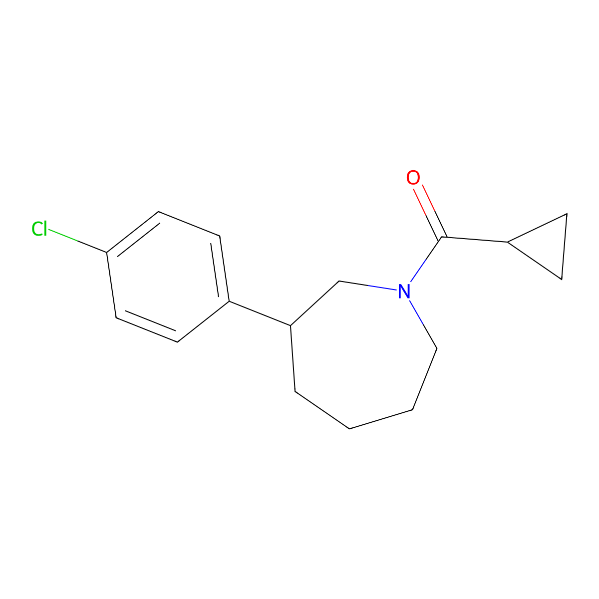 (3-(4-Chlorophenyl)azepan-1-yl)(cyclopropyl)methanone molecular structure, CAS 1797350-73-2