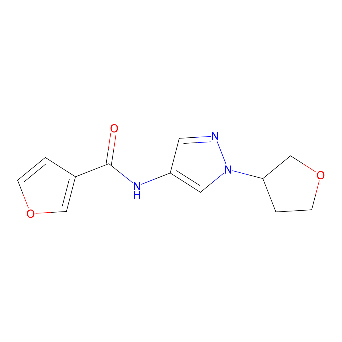 N-(1-(tetrahydrofuran-3-yl)-1H-pyrazol-4-yl)furan-3-carboxamide molecular structure, CAS 1797350-93-6