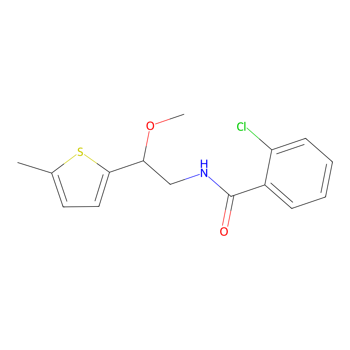 2-Chloro-N-[2-methoxy-2-(5-methylthiophen-2-YL)ethyl]benzamide molecular structure, CAS 1797352-29-4