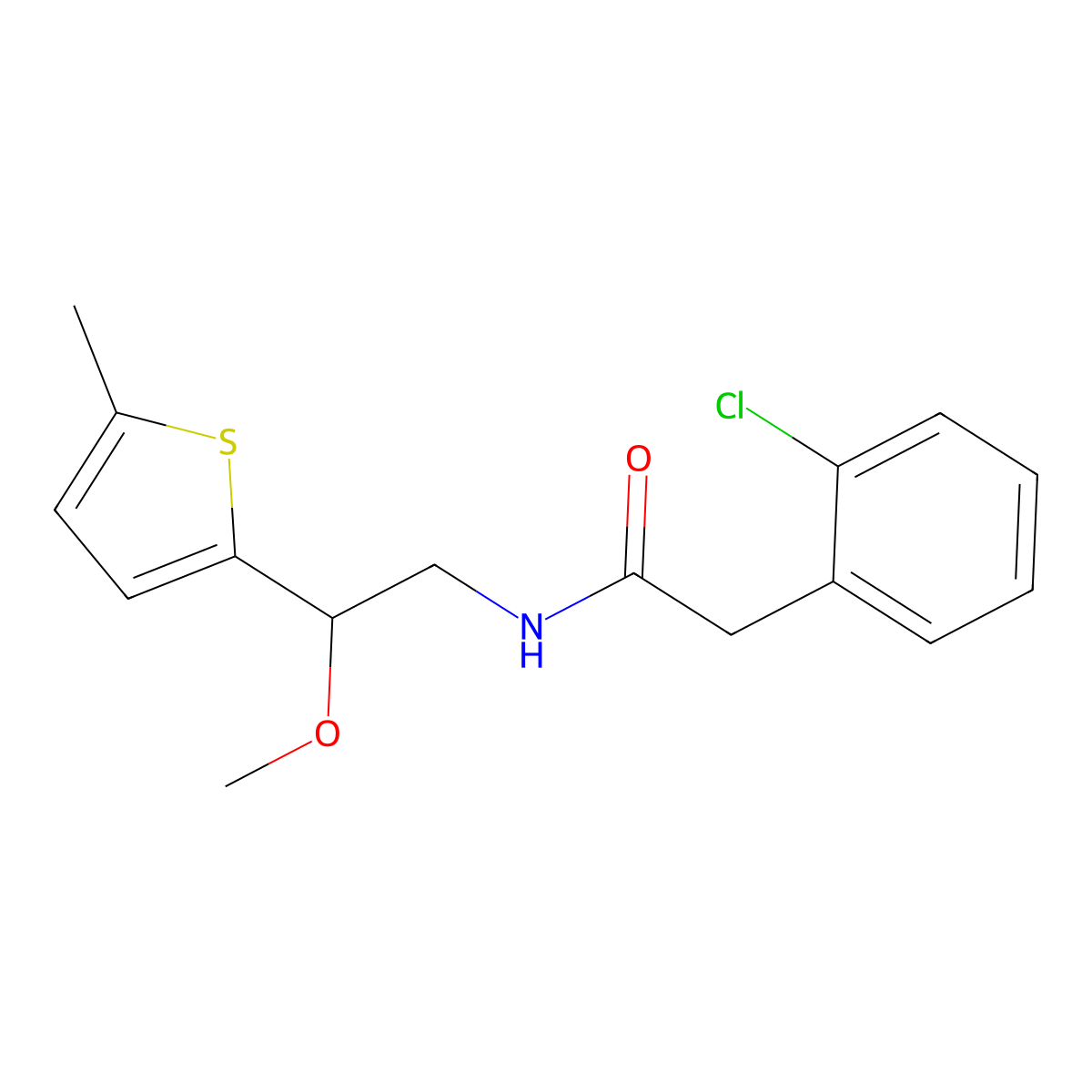 2-(2-Chlorophenyl)-N-[2-methoxy-2-(5-methylthiophen-2-YL)ethyl]acetamide molecular structure, CAS 1797352-34-1