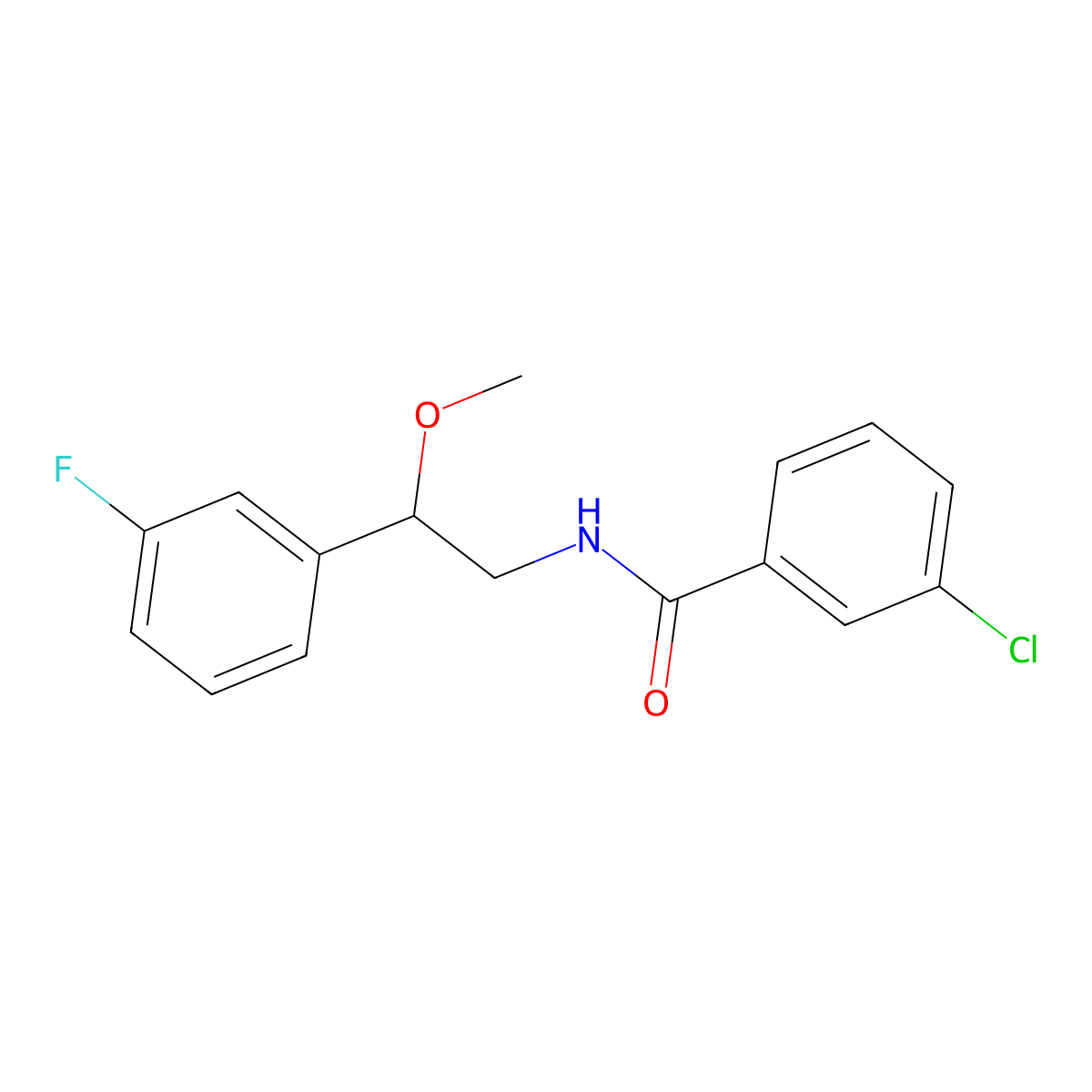 3-chloro-N-[2-(3-fluorophenyl)-2-methoxyethyl]benzamide molecular structure, CAS 1797353-28-6