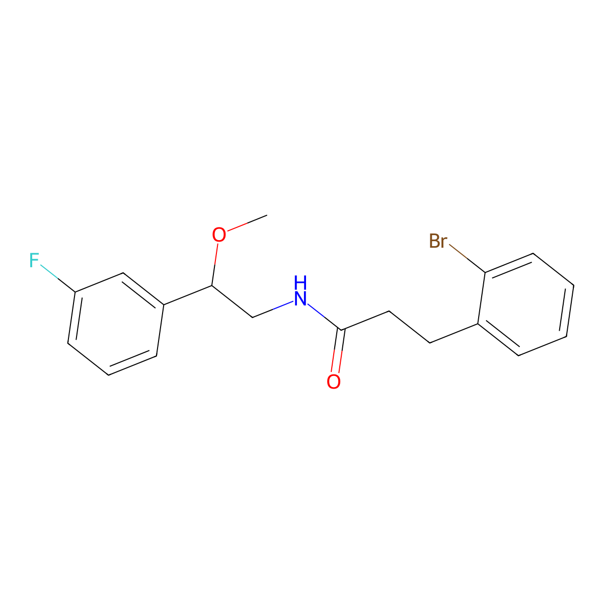 3-(2-bromophenyl)-N-[2-(3-fluorophenyl)-2-methoxyethyl]propanamide molecular structure, CAS 1797354-14-3