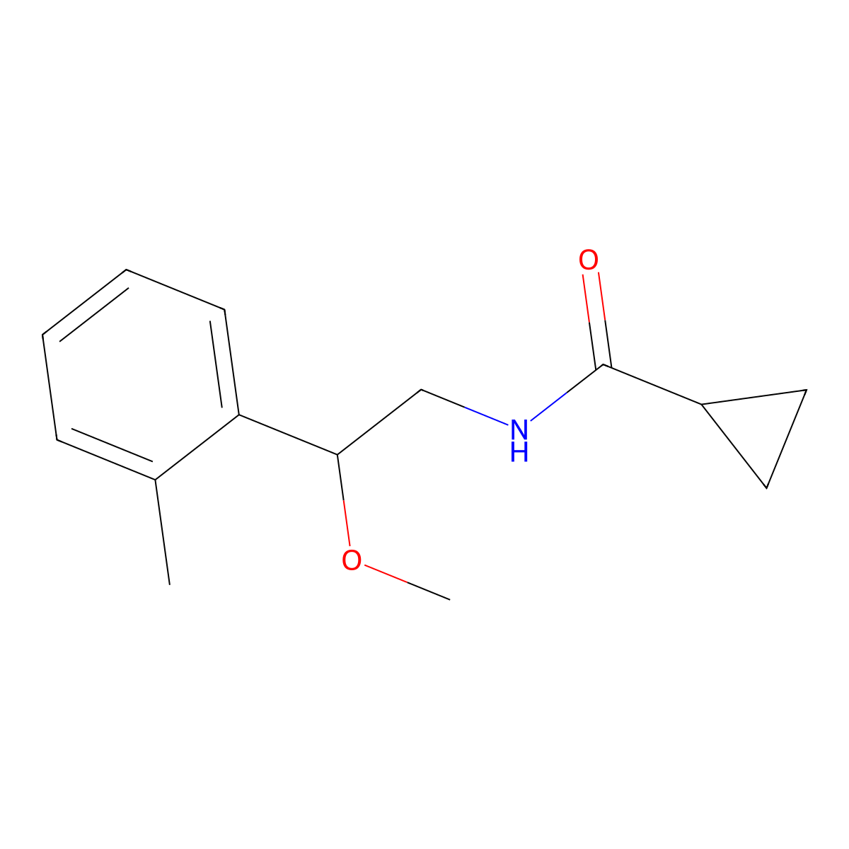 N-(2-methoxy-2-(o-tolyl)ethyl)cyclopropanecarboxamide molecular structure, CAS 1797354-55-2