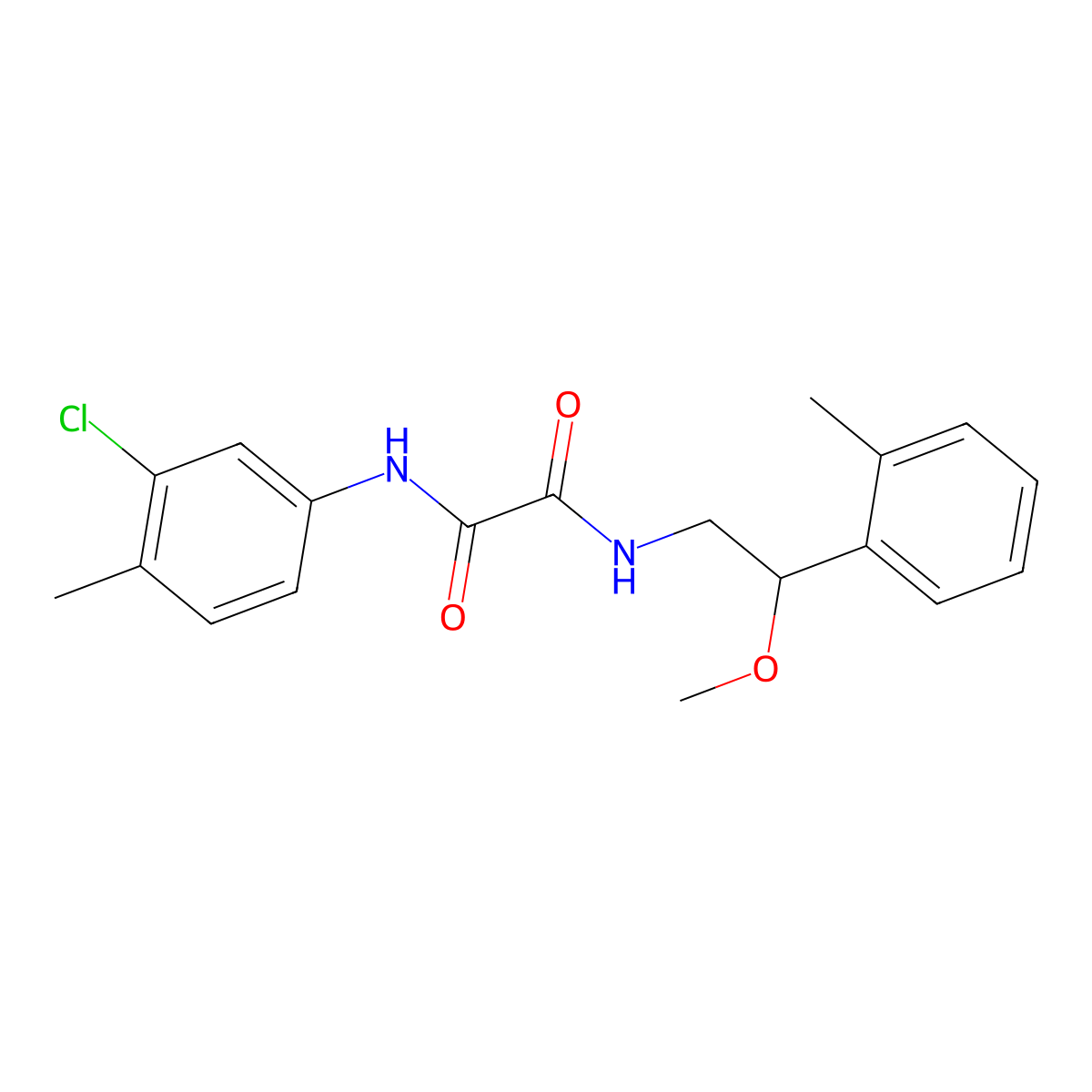 N1-(3-chloro-4-methylphenyl)-N2-(2-methoxy-2-(o-tolyl)ethyl)oxalamide molecular structure, CAS 1797354-98-3