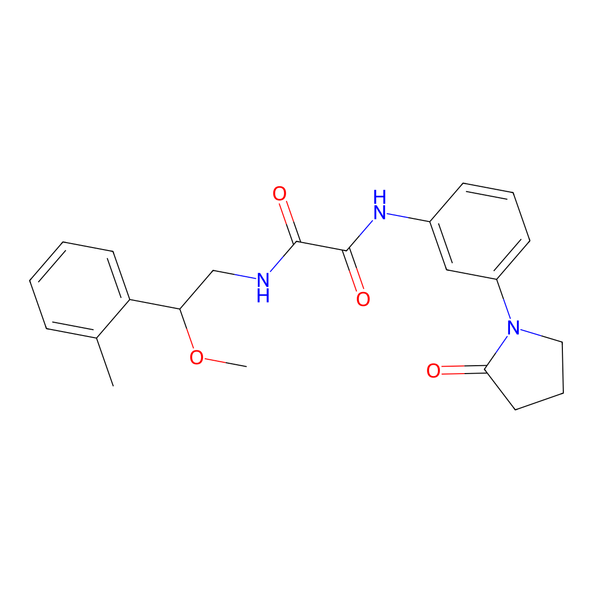 N1-(2-methoxy-2-(o-tolyl)ethyl)-N2-(3-(2-oxopyrrolidin-1-yl)phenyl)oxalamide molecular structure, CAS 1797355-10-2