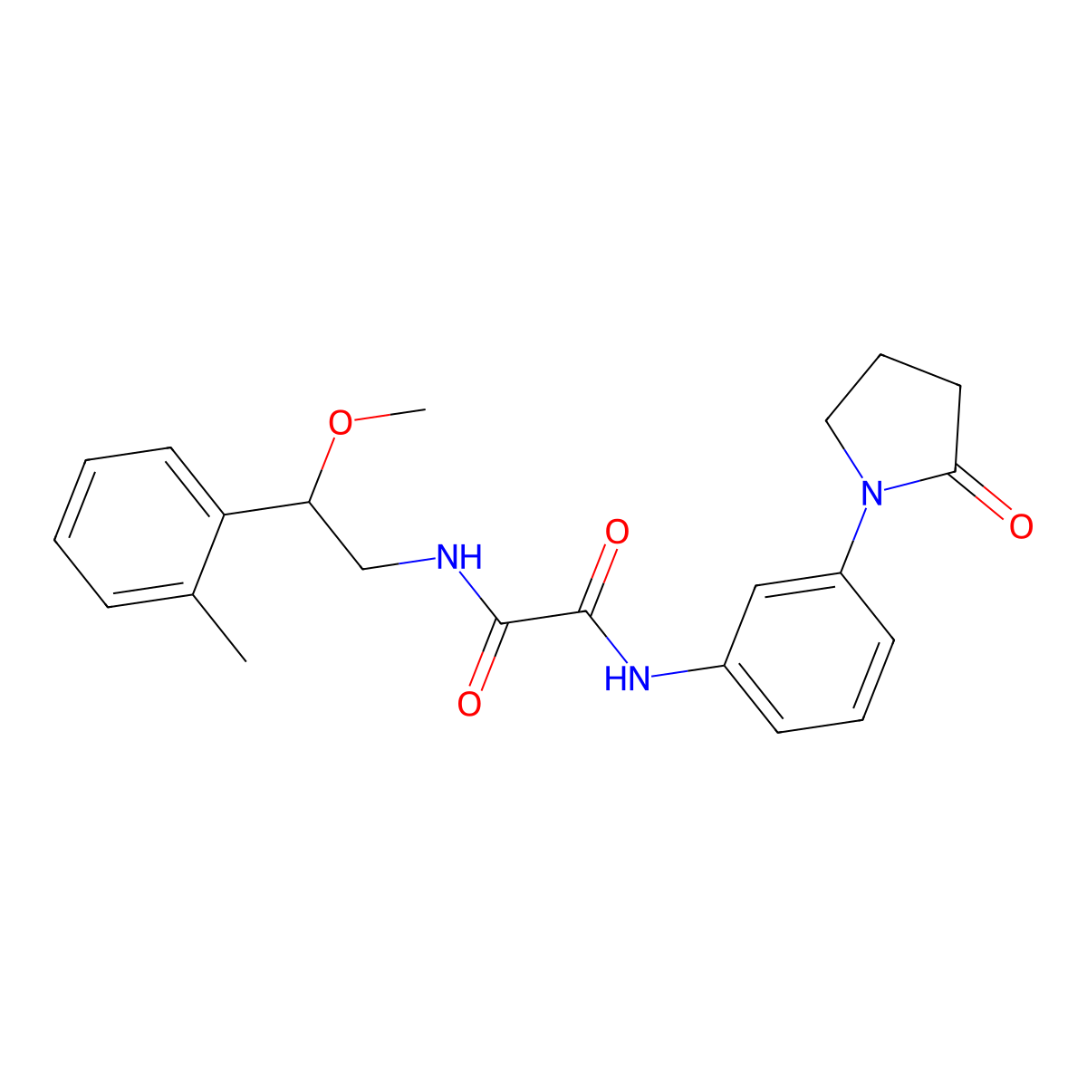 N1-(2-methoxy-2-(o-tolyl)ethyl)-N2-(3-(2-oxopyrrolidin-1-yl)phenyl)oxalamide molecular structure, CAS 1797355-10-2