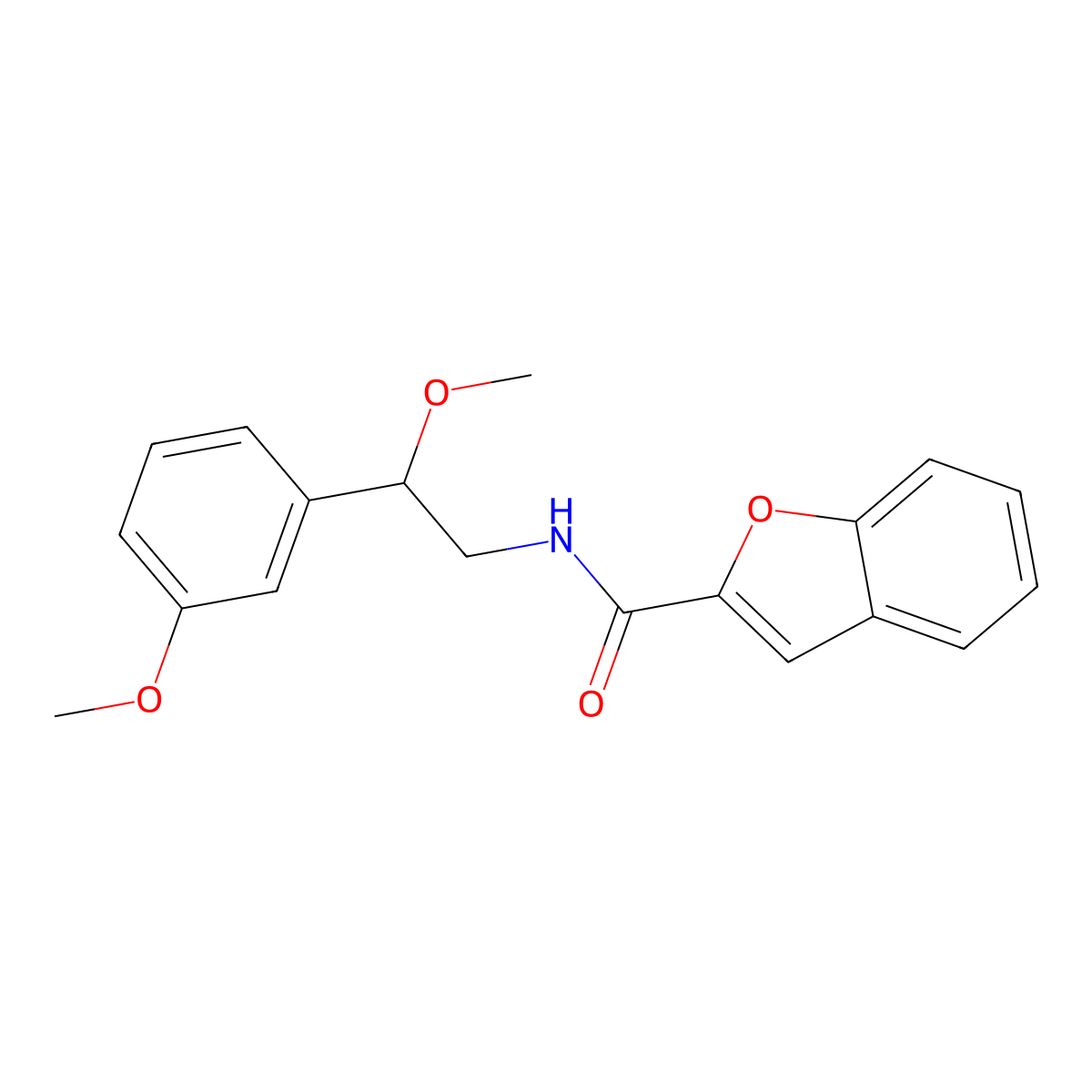 N-(2-methoxy-2-(3-methoxyphenyl)ethyl)benzofuran-2-carboxamide molecular structure, CAS 1797355-20-4