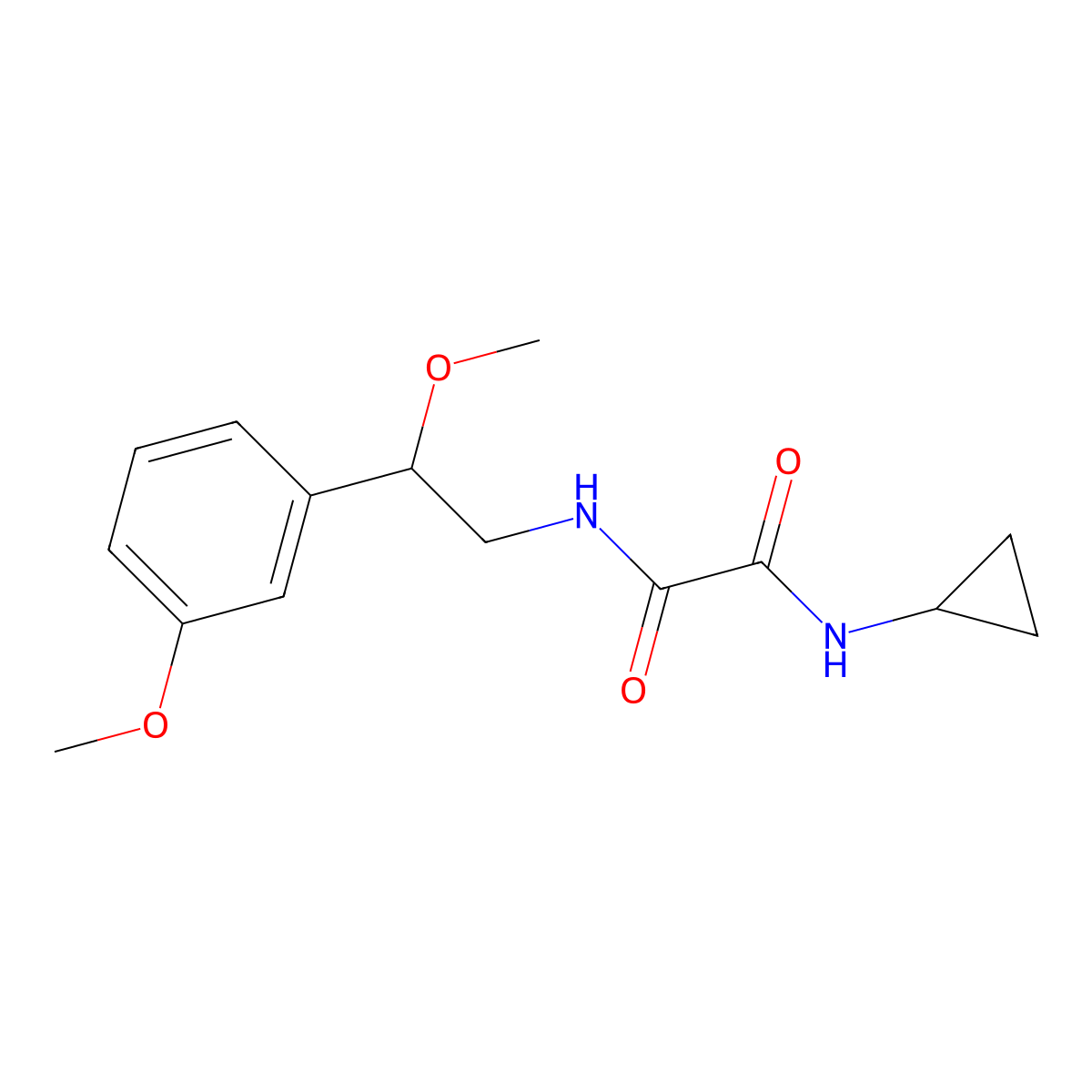 N1-cyclopropyl-N2-(2-methoxy-2-(3-methoxyphenyl)ethyl)oxalamide molecular structure, CAS 1797355-46-4