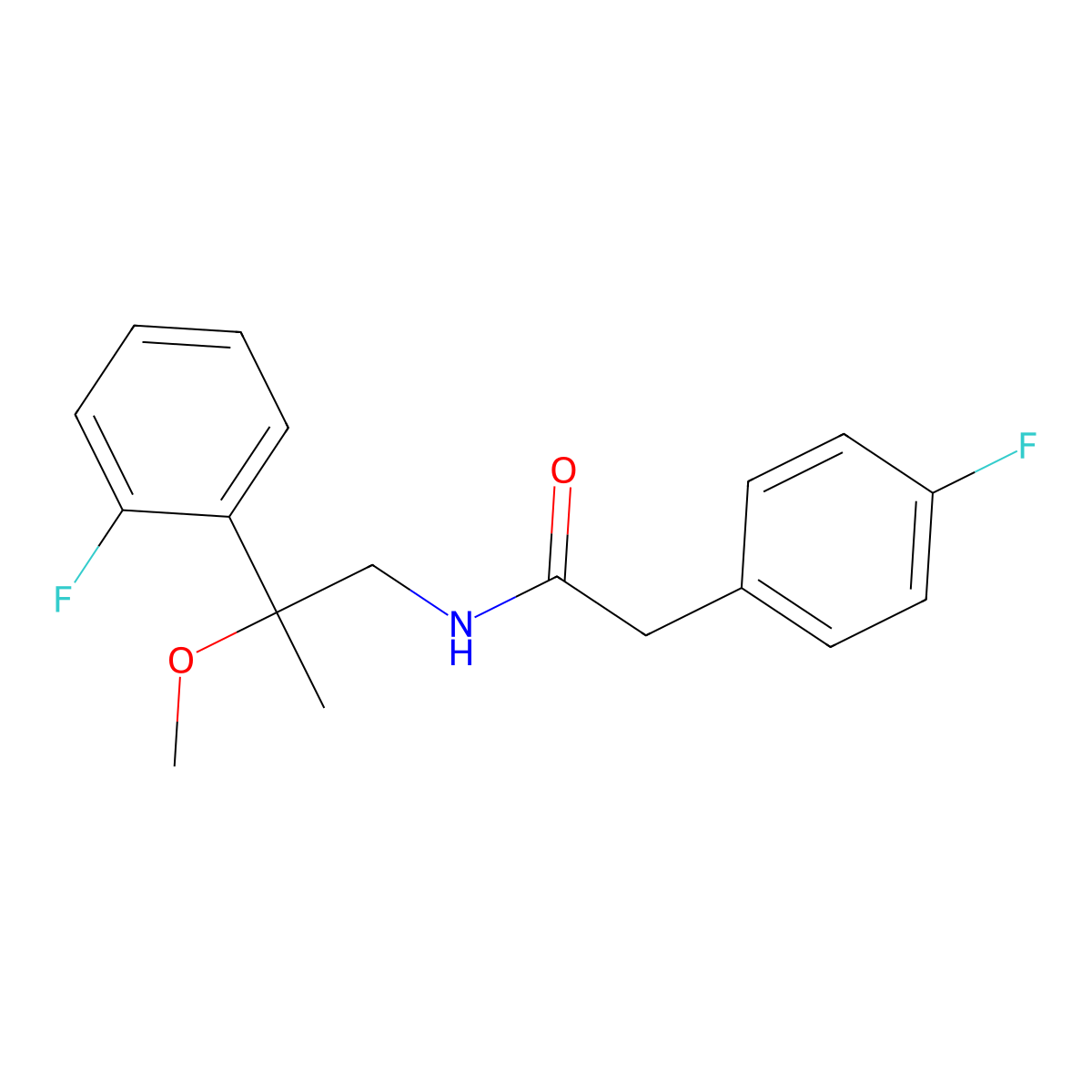 2-(4-Fluorophenyl)-N-[2-(2-fluorophenyl)-2-methoxypropyl]acetamide molecular structure, CAS 1797355-53-3