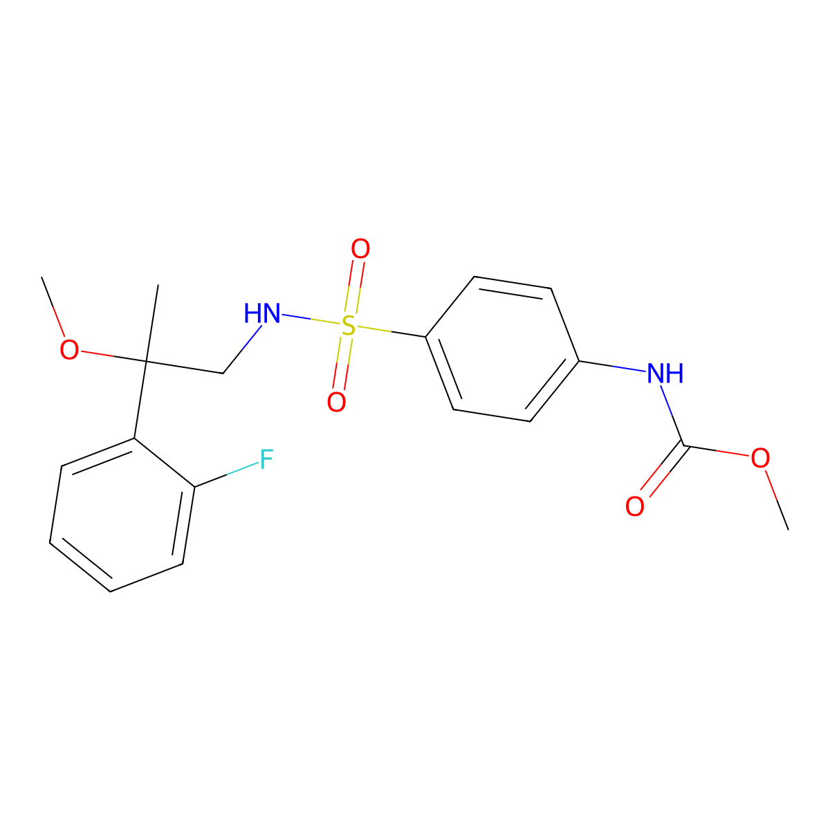 methyl (4-(N-(2-(2-fluorophenyl)-2-methoxypropyl)sulfamoyl)phenyl)carbamate molecular structure, CAS 1797355-79-3