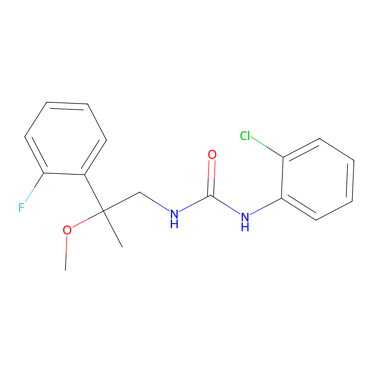 1-(2-Chlorophenyl)-3-[2-(2-fluorophenyl)-2-methoxypropyl]urea molecular structure, CAS 1797355-85-1