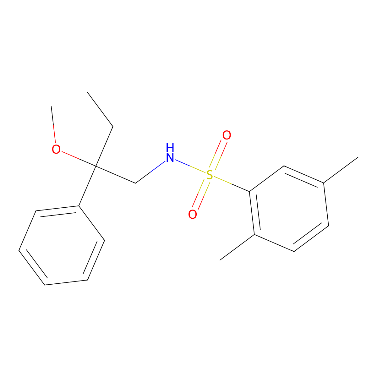 N-(2-methoxy-2-phenylbutyl)-2,5-dimethylbenzenesulfonamide molecular structure, CAS 1797356-02-5
