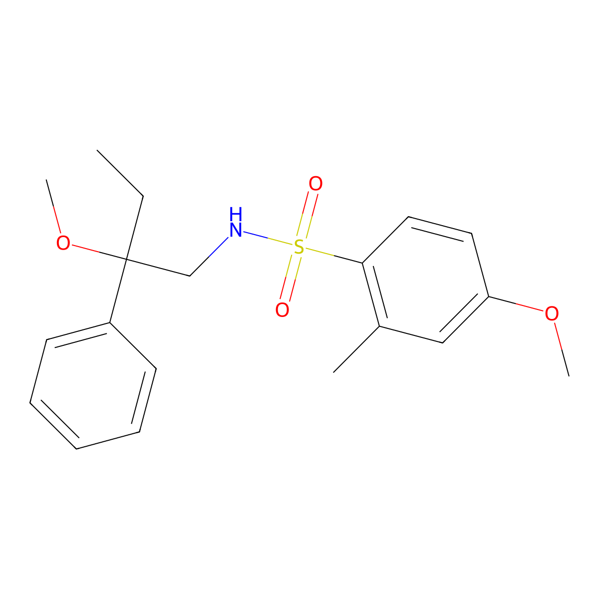 4-methoxy-N-(2-methoxy-2-phenylbutyl)-2-methylbenzenesulfonamide molecular structure, CAS 1797356-06-9