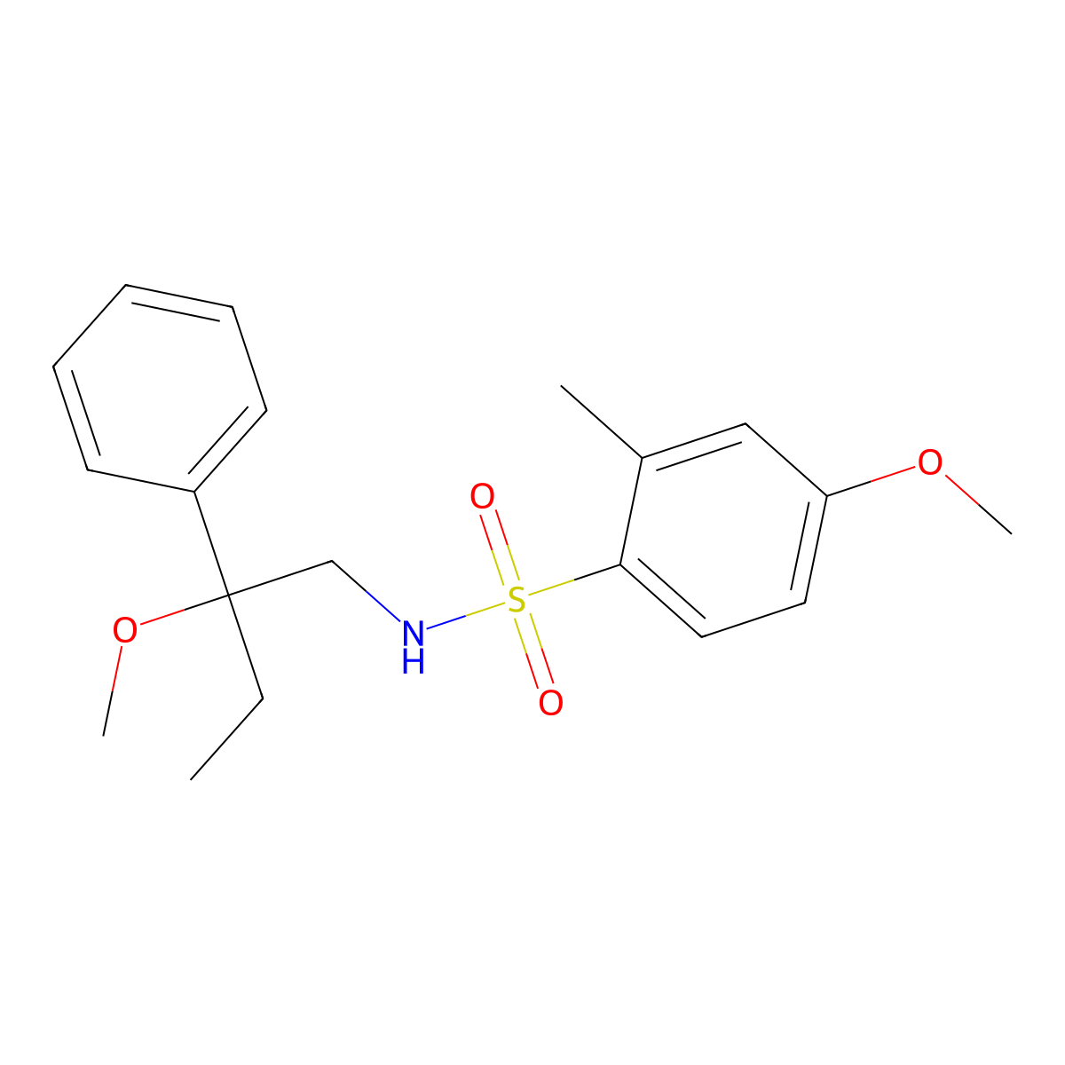 4-methoxy-N-(2-methoxy-2-phenylbutyl)-2-methylbenzenesulfonamide molecular structure, CAS 1797356-06-9